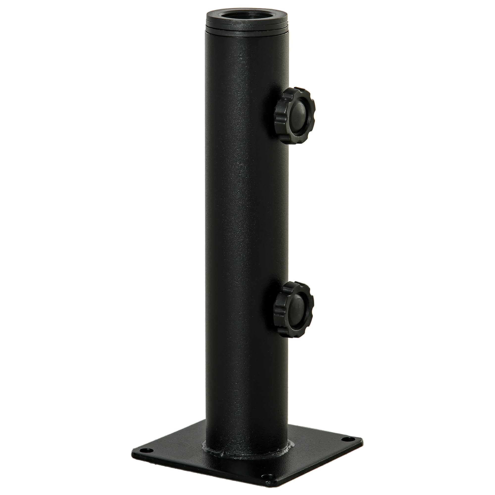 Outsunny Pied de parasol, tube de parasol réglable en métal pour mât de Ø 34, 38 et 48 mm, noir