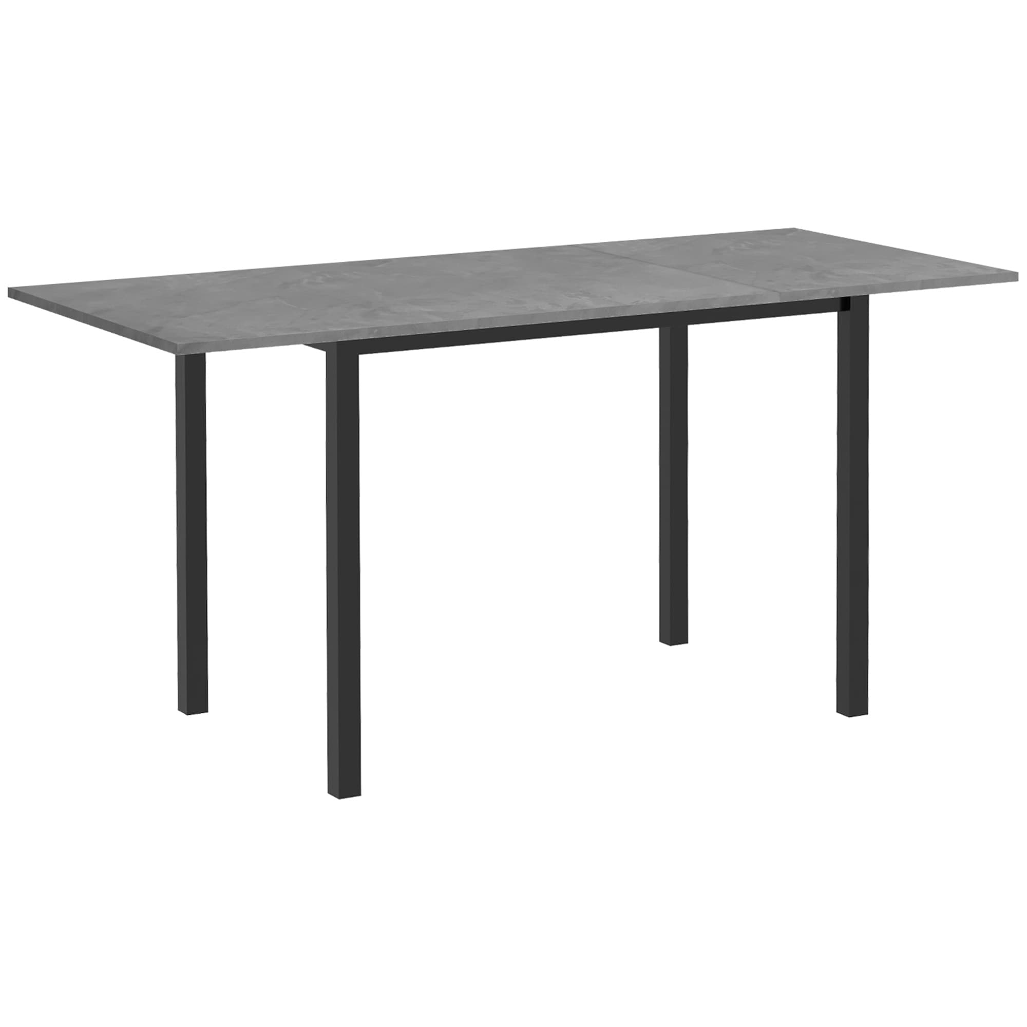 HOMCOM Table à manger extensible table de cuisine design moderne avec grand plateau 6 personnes cadre en acier gris foncé