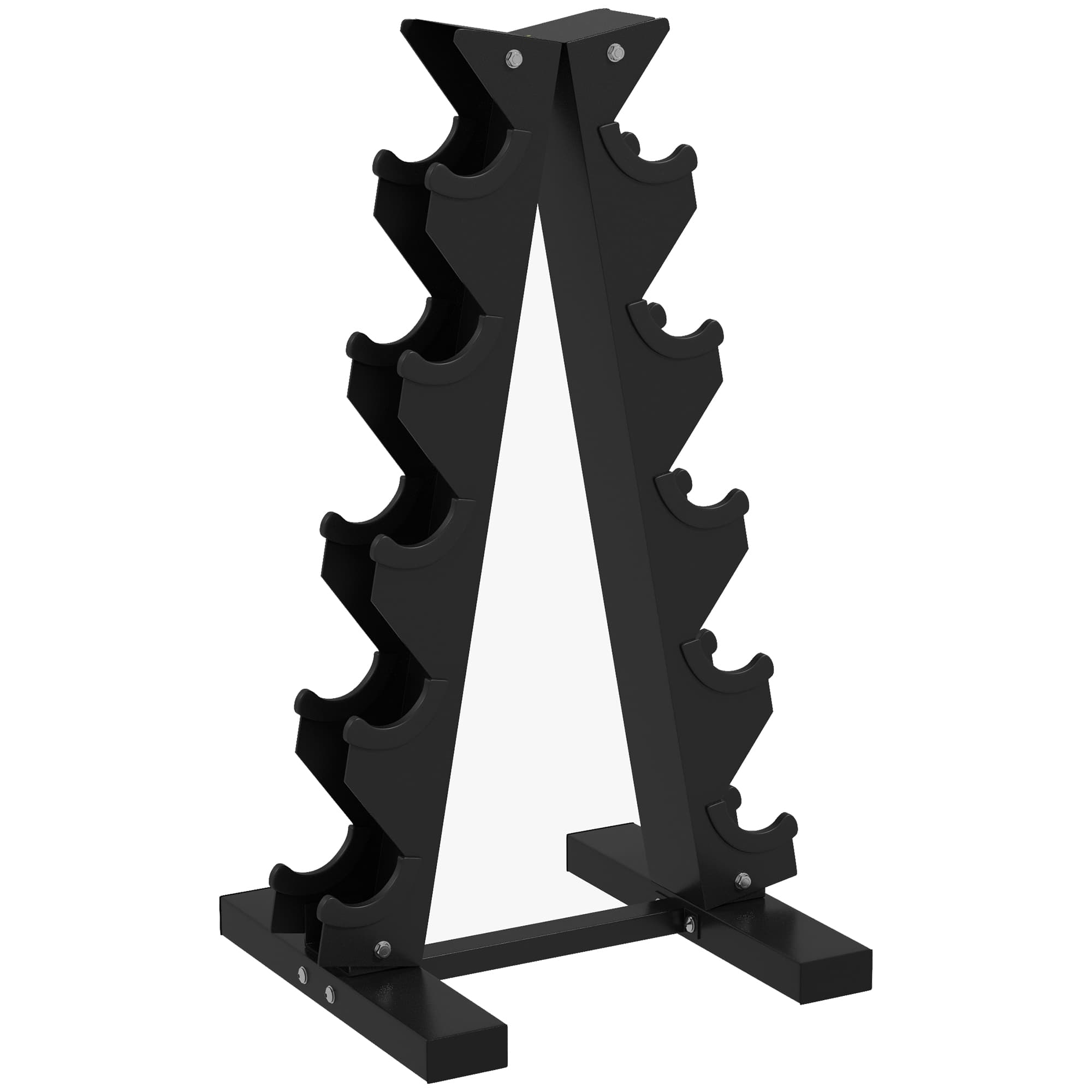 SPORTNOW Support d'haltères à 5 niveaux stockage d'haltères en acier pour musculation Charge 100 kg 35x33x66 cm Noir