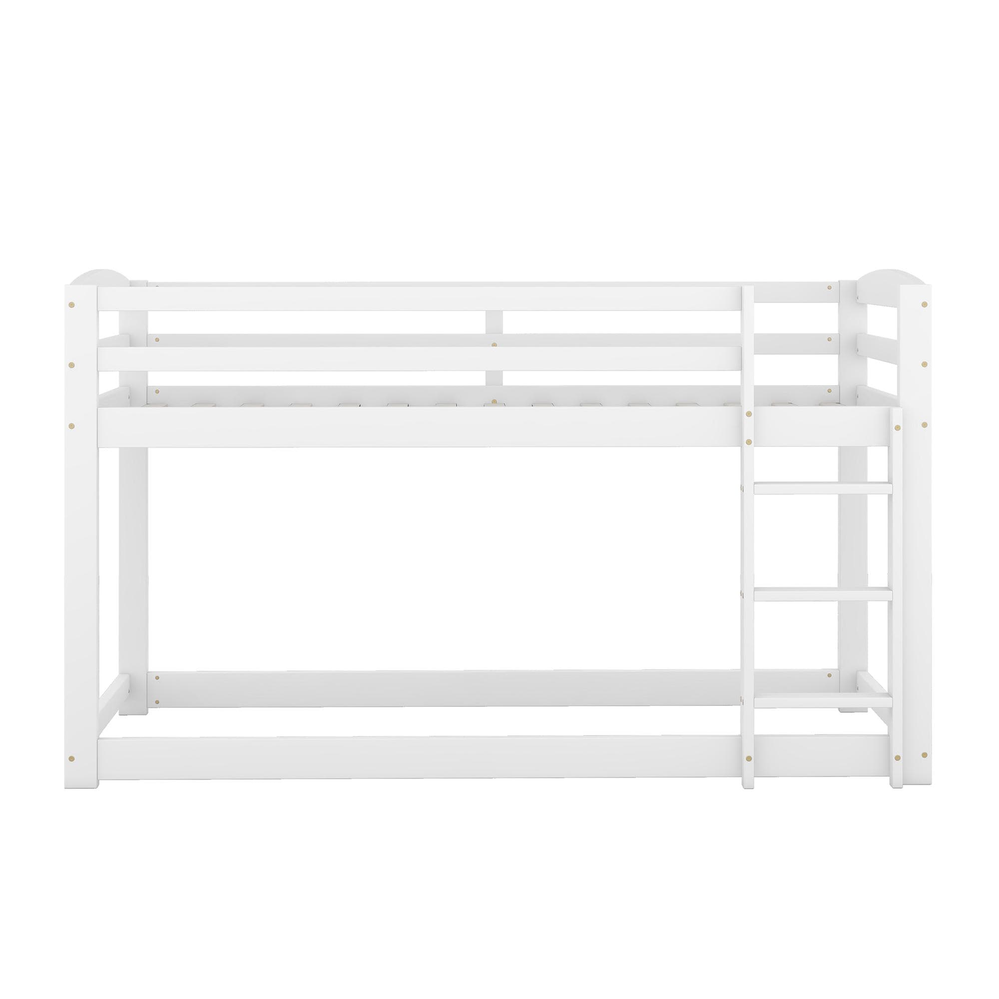 Lit mezzanine 1 place, Lit superposé butpour enfants et adolescents 90x200 cm,sans matelas, Blanc Aosom France