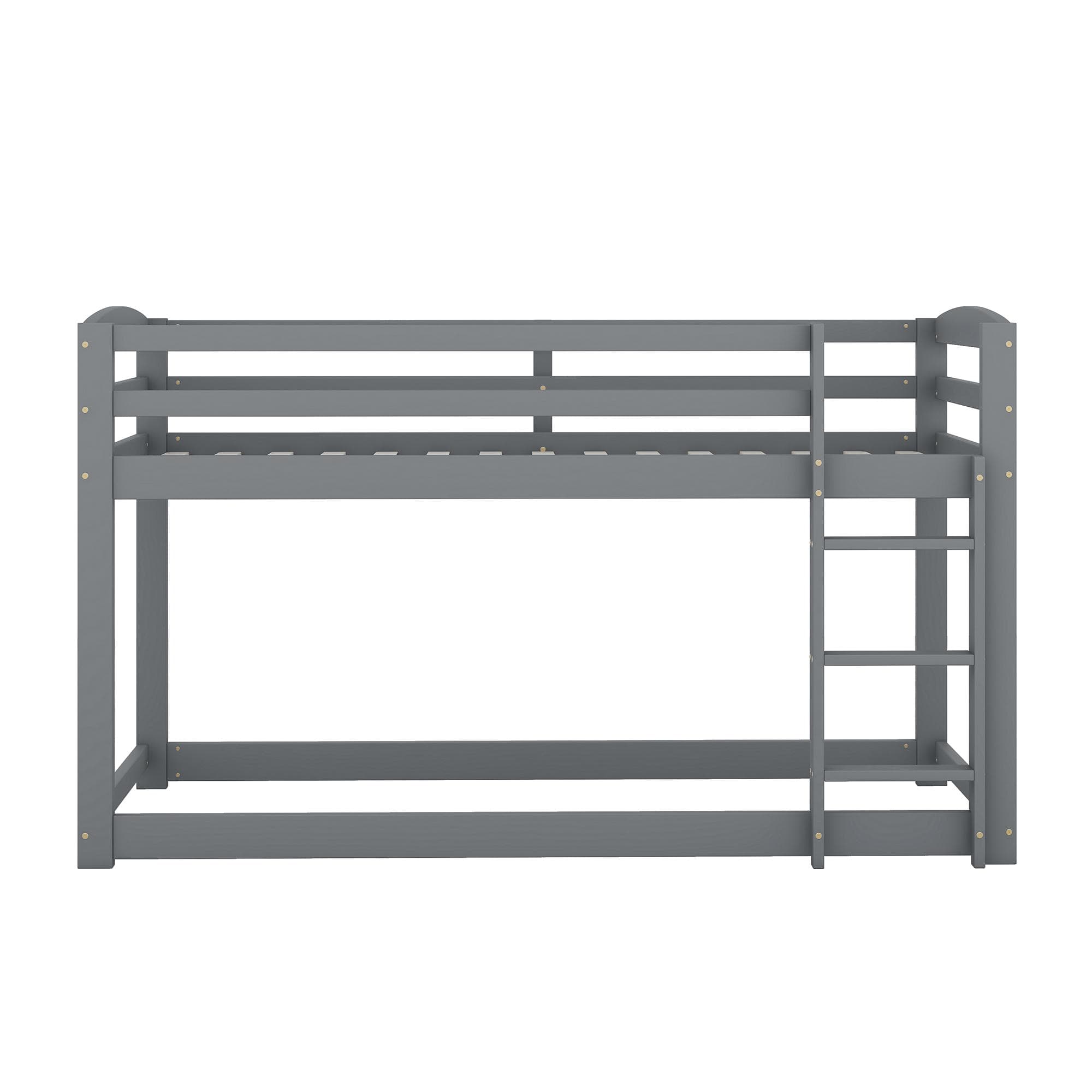 Lit superposé pour enfants et adolescents 90x200 cm,sans matelas, Gris