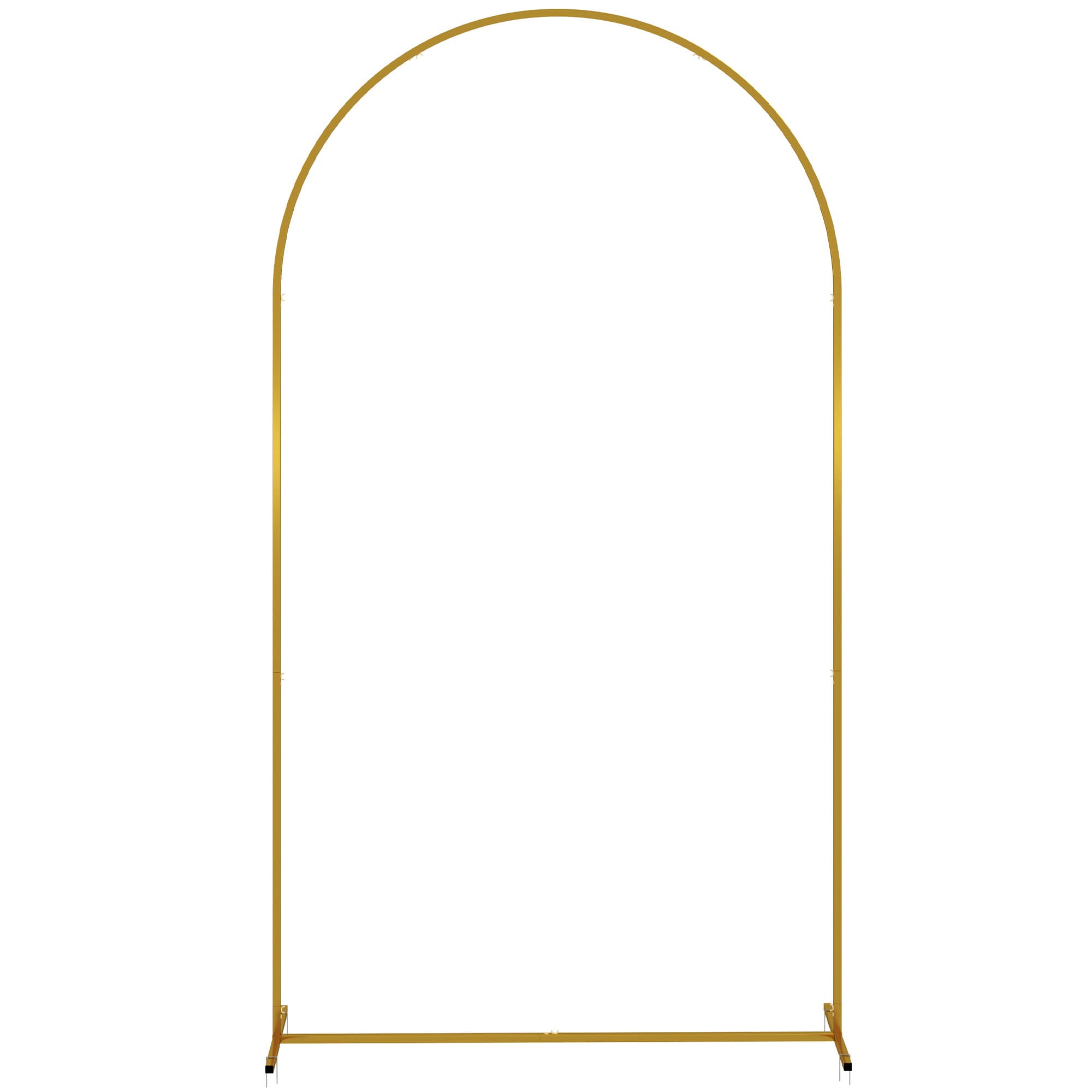 Outsunny Support d'arche de fond en métal doré pour mariage, 2,2 m, arche de jardin, mariage, arche de ballons floraux