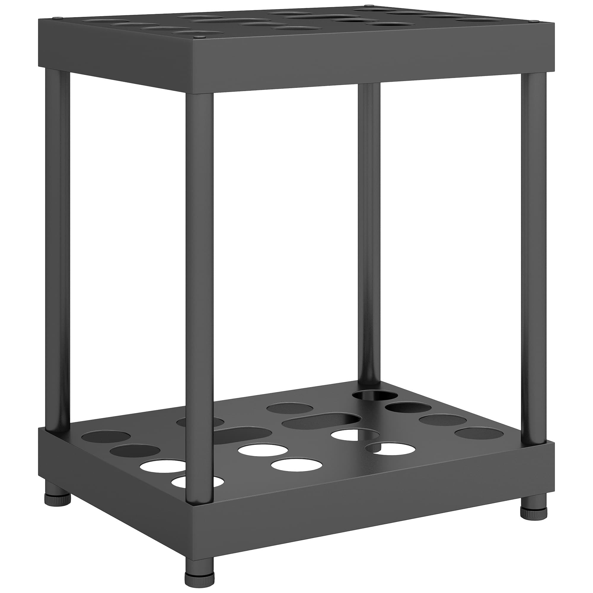Outsunny Organisateur d'outils de jardin, support à outils de jardin 16 compartiments à 2 niveaux 42 x 33 x 50 cm noir