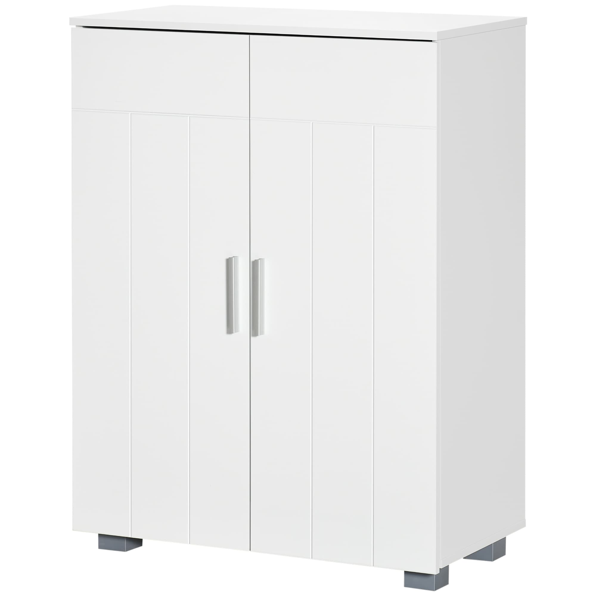 kleankin Meuble de salle de bain, placard avec porte, étagère réglable, 60 x 30 x 80 cm, blanc