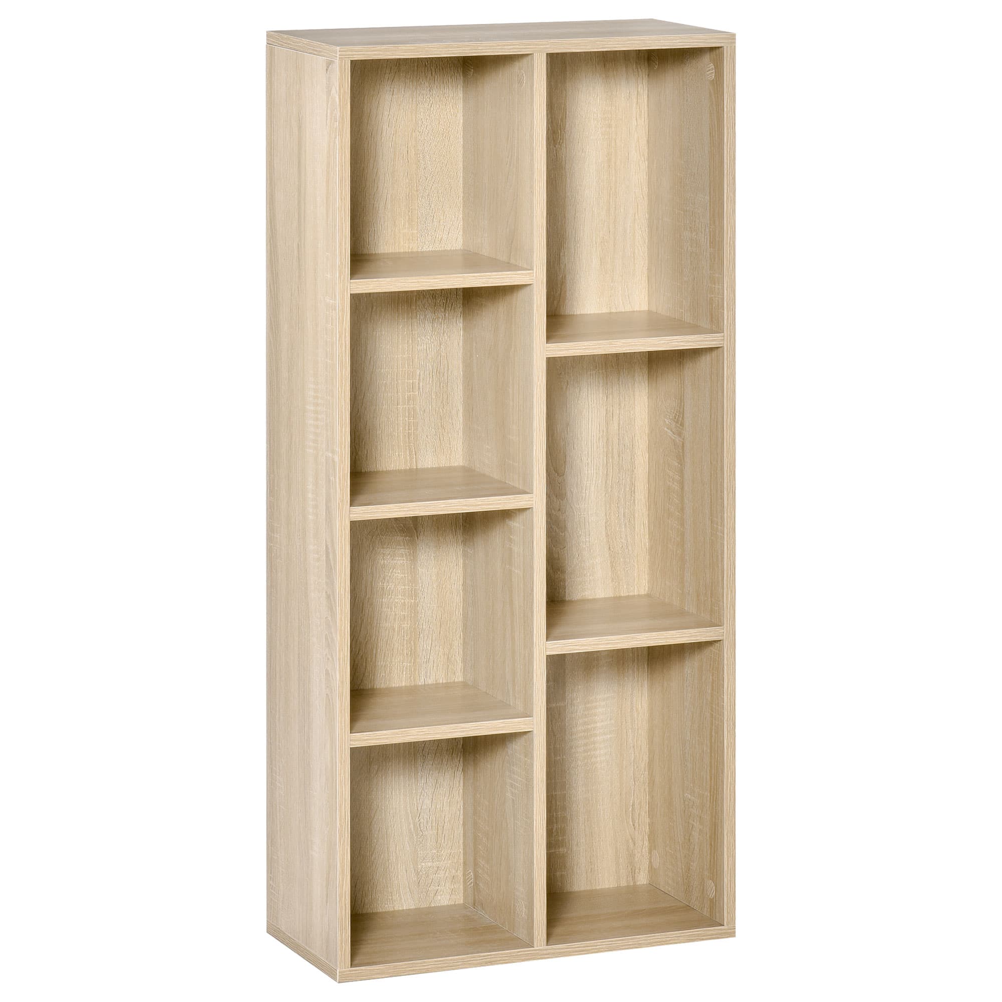 HOMCOM Meuble de rangement Bibliothèque étagère 7 cubes pour intérieur, salon, chambre - 50l x 24P x 106H cm, bois naturel