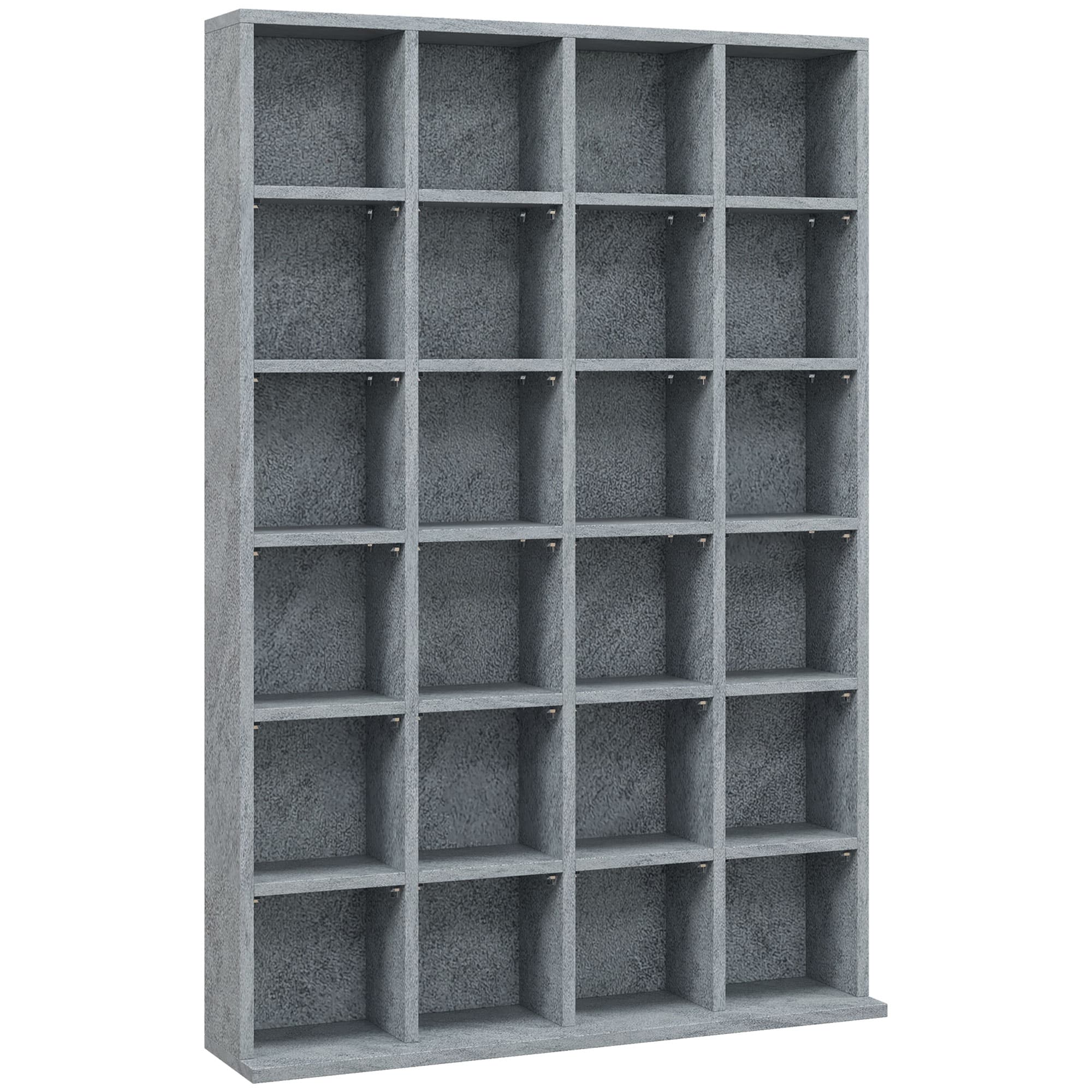 HOMCOM Meuble de rangement multimédia 480 CD/ 312 DVD - bibliothèque en bois avec étagères réglables, 89 x 130,5 cm, gris