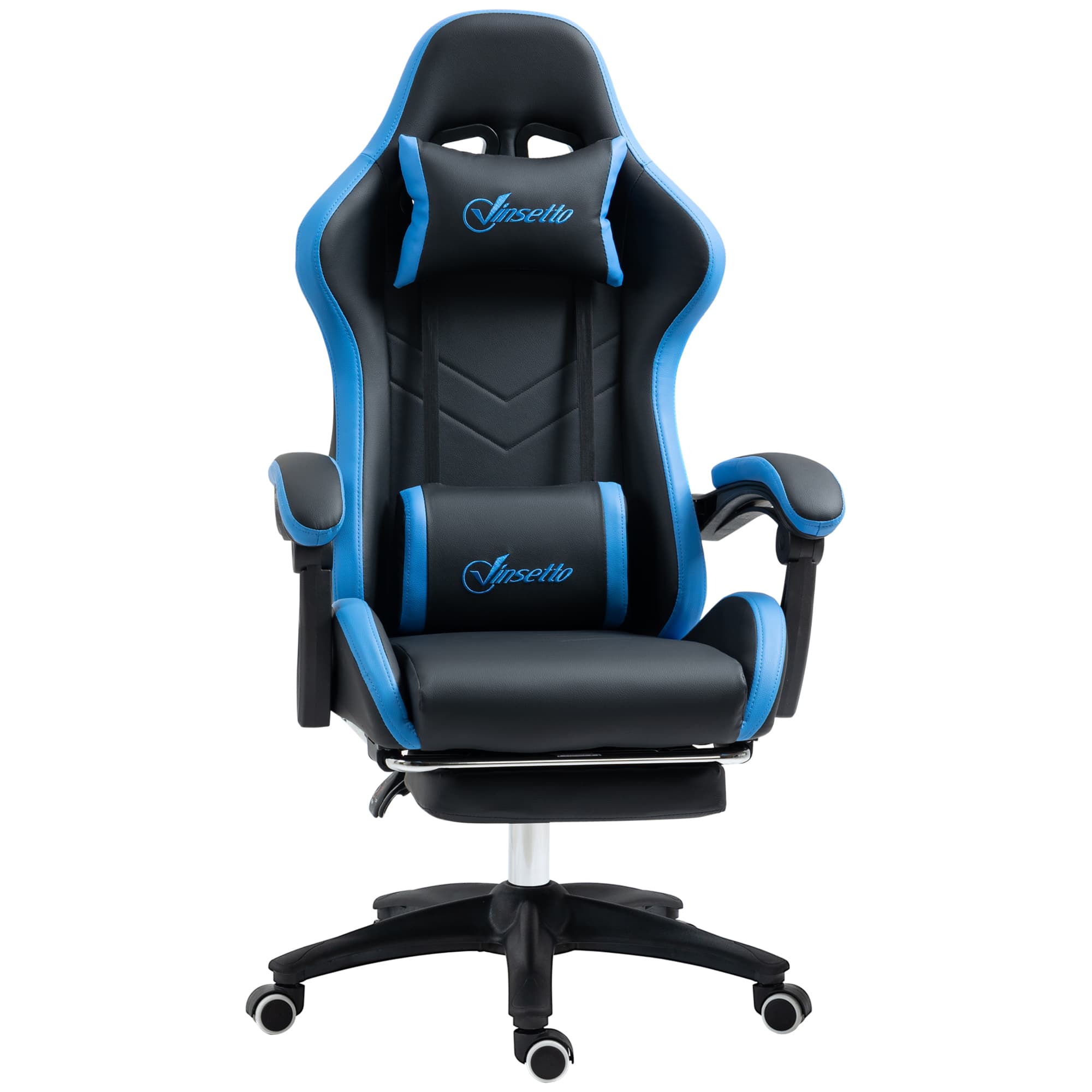 Vinsetto Chaise gaming fauteuil gaming ergonomique avec dossier inclinable à 135° et soutien lombaire, 65 x 65 x 121-129 cm noir