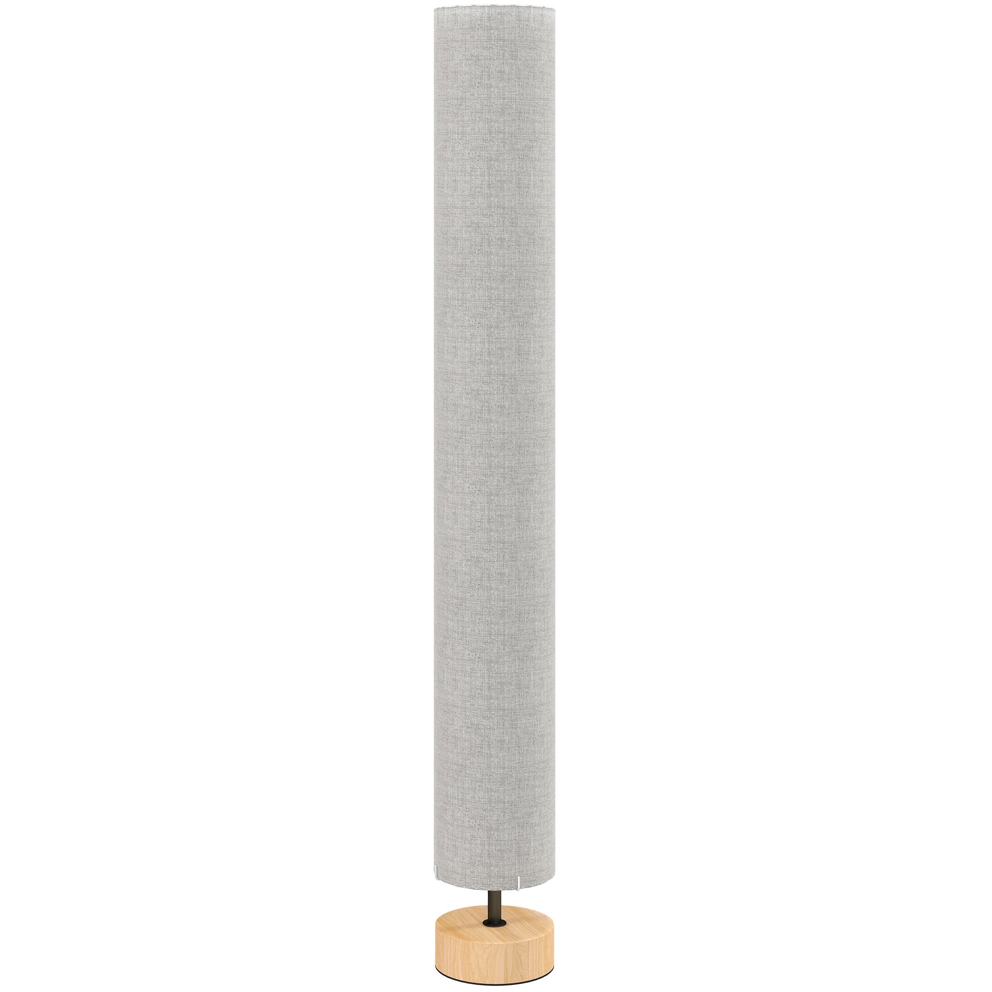 HOMCOM Lampadaire sur pied de salon avec abat-jour en lin, interrupteur à pied, 2 x douille E27, 120 cm, gris