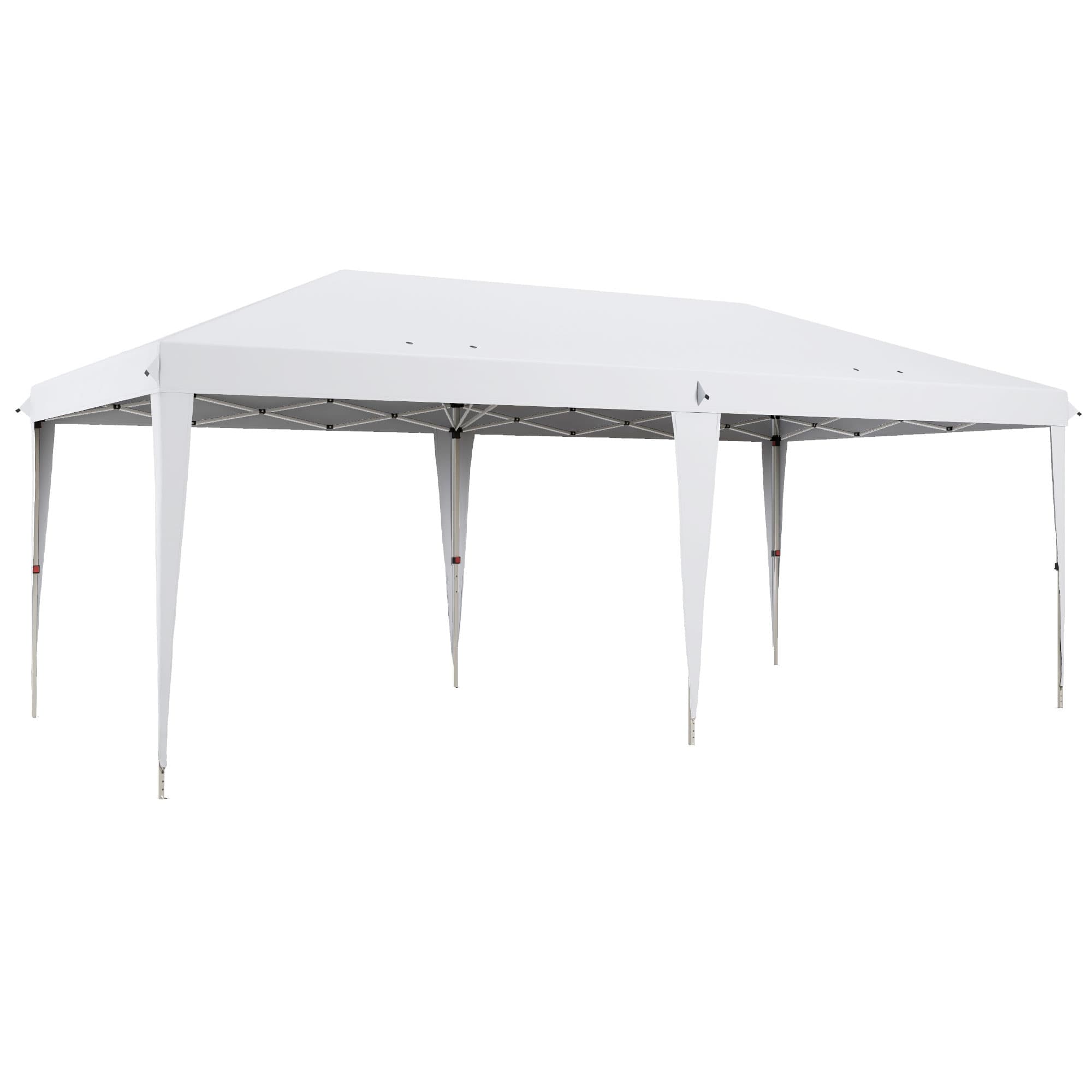 Outsunny Tonnelle 6 x 3 m barnum de jardin pop-up pliant sac inclus acier époxy oxford haute densité blanc