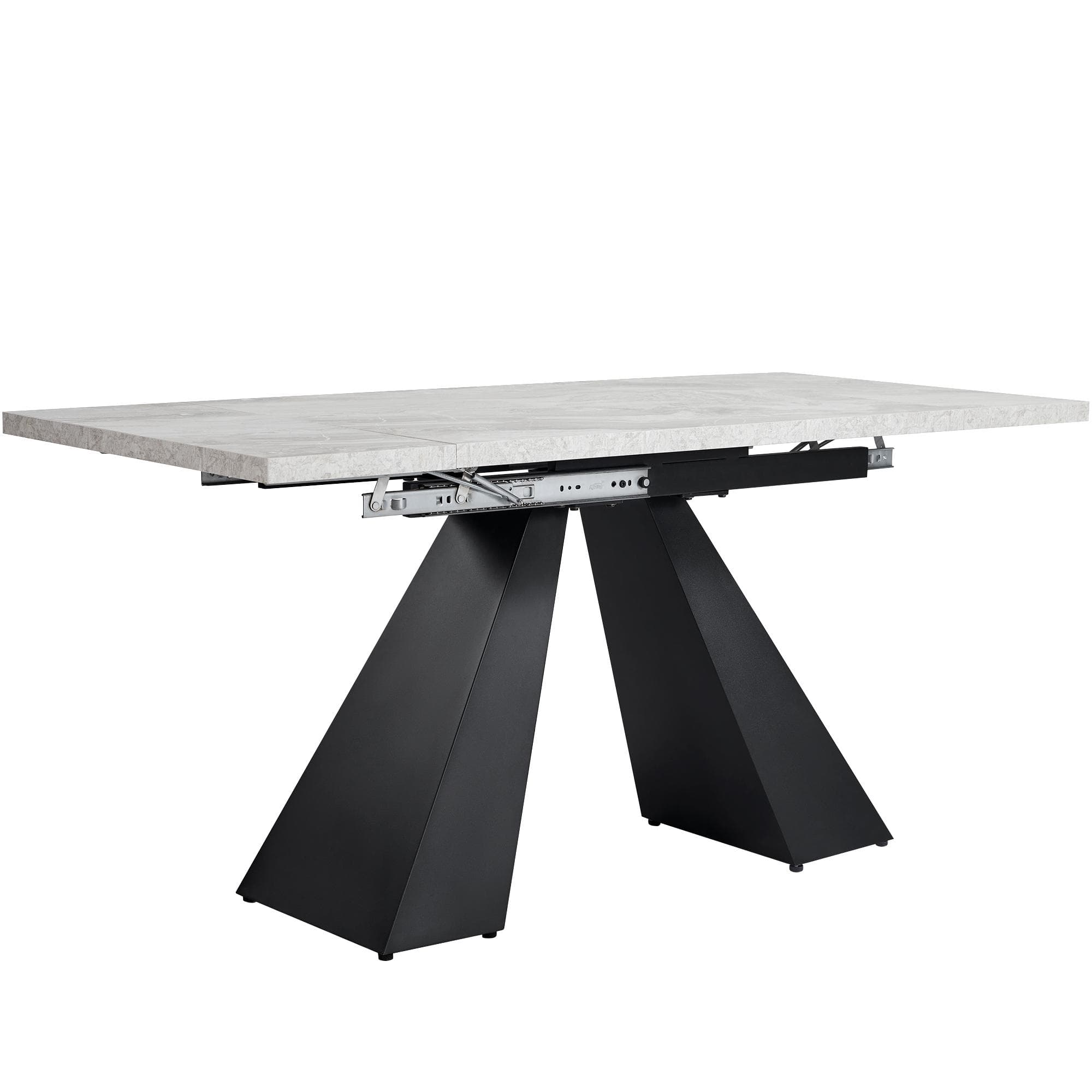 Table extensible, Table à manger extensible, Table extensible carrée, pour salon et bureau à domicile, 159×74×77 cm, Noir+Gris Aosom France