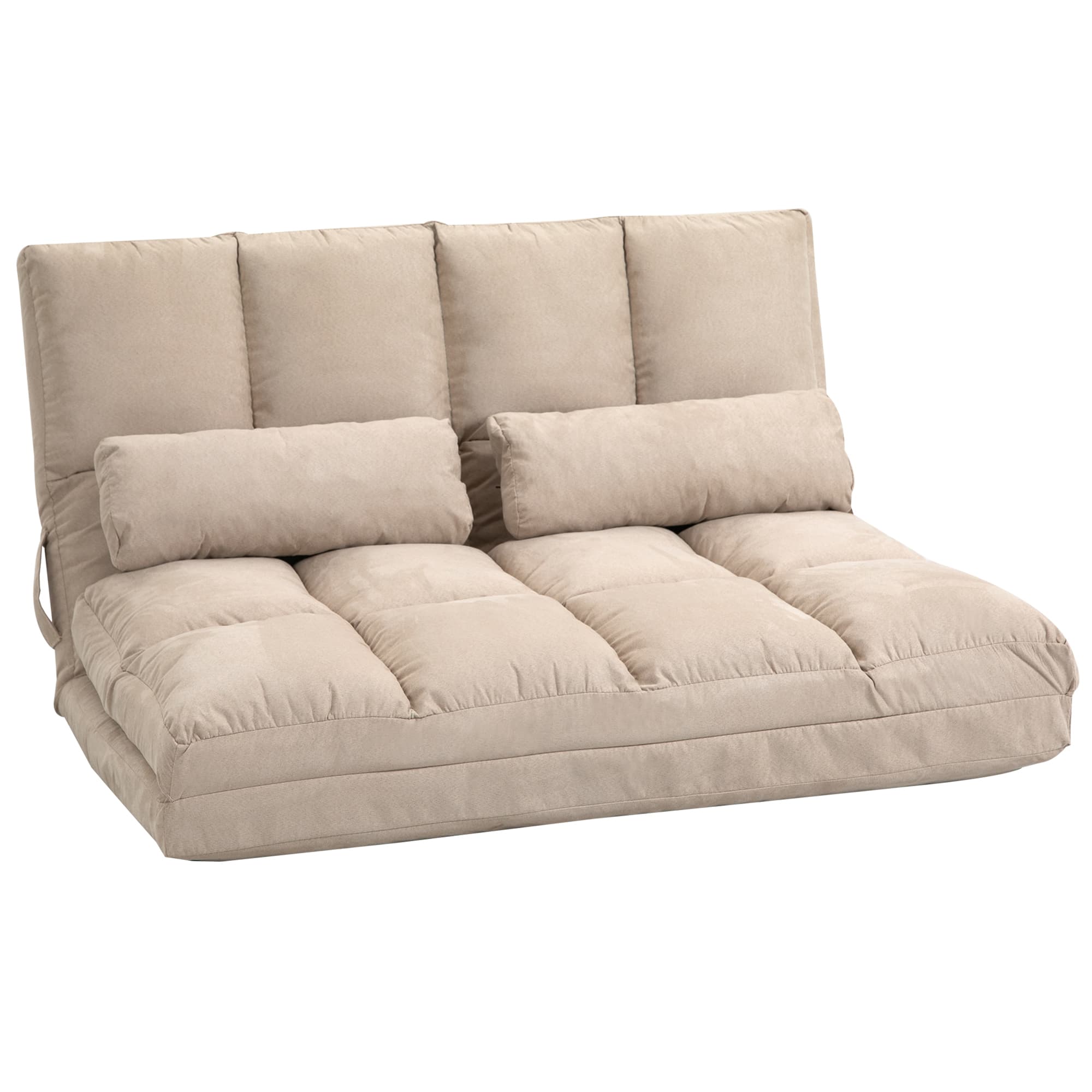 HOMCOM Chauffeuse Matelas d'appoint Pliant - Fauteuil Convertible - Inclinaison Dossier réglable 14 Positions - 2 Coussins