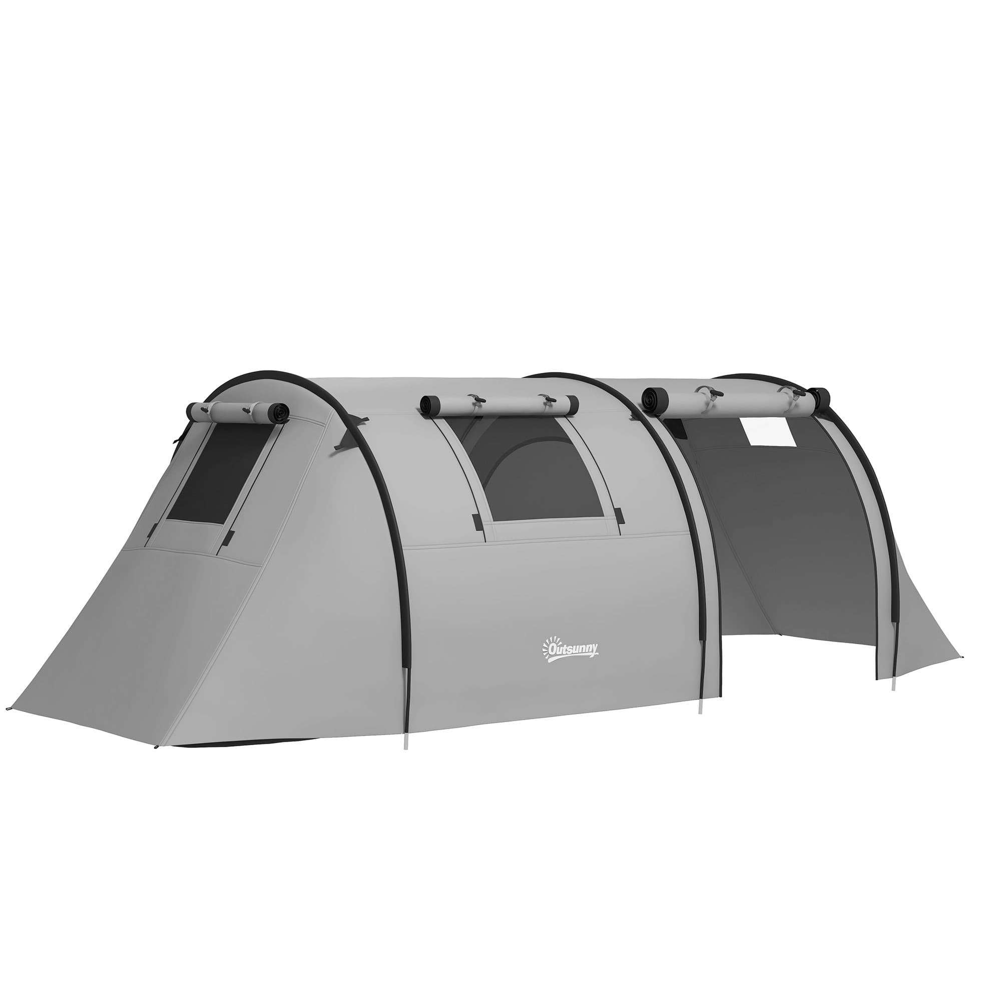 Outsunny Tente de camping pour 3-4 personnes, avec 1 chambre et 1 salon, étanche, facile à transporter avec sac inclus