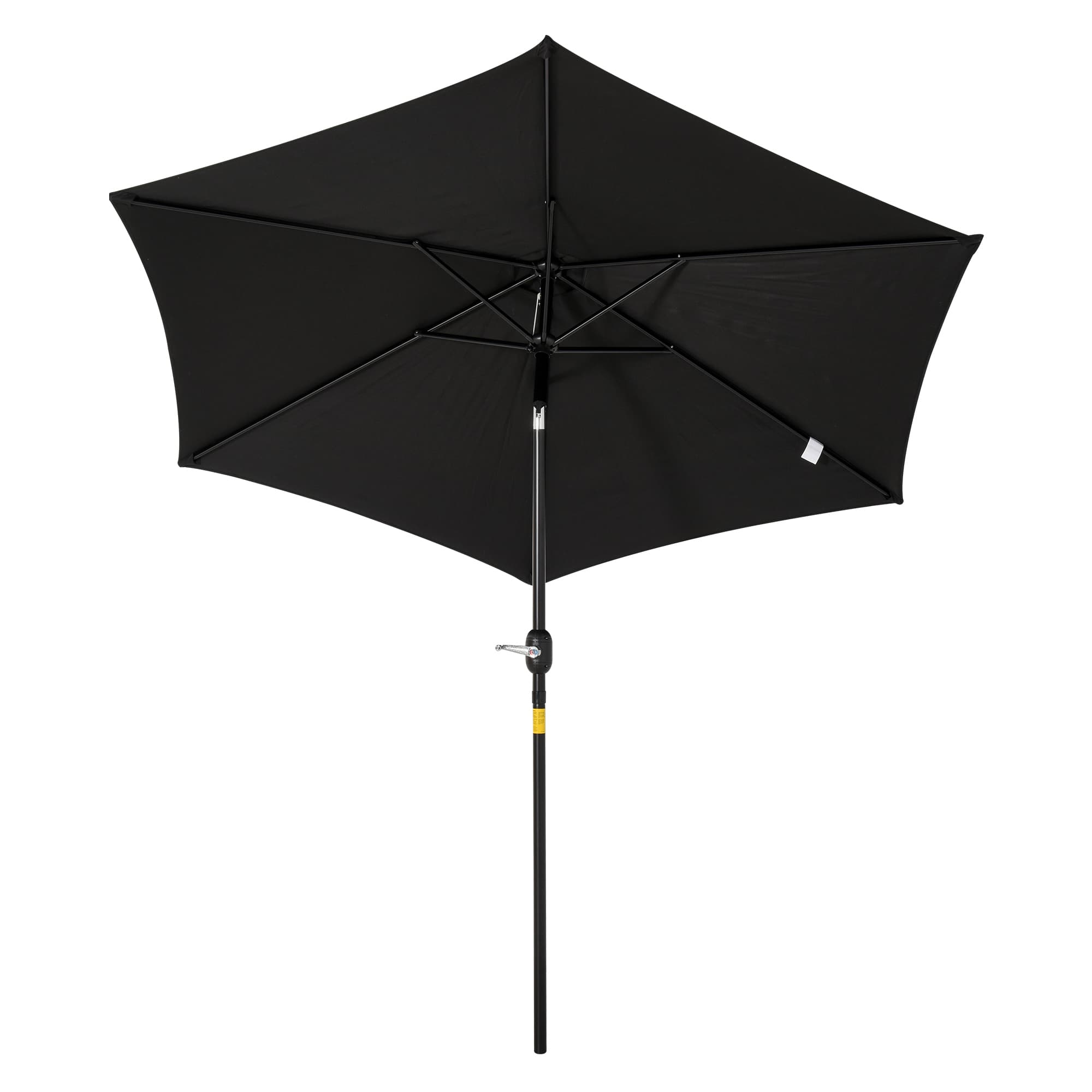 Outsunny Parasol droit parasol inclinable de jardin manivelle toile polyester haute densité 180 g/m2 Ø2,7 x 2,35 m aluminium noir
