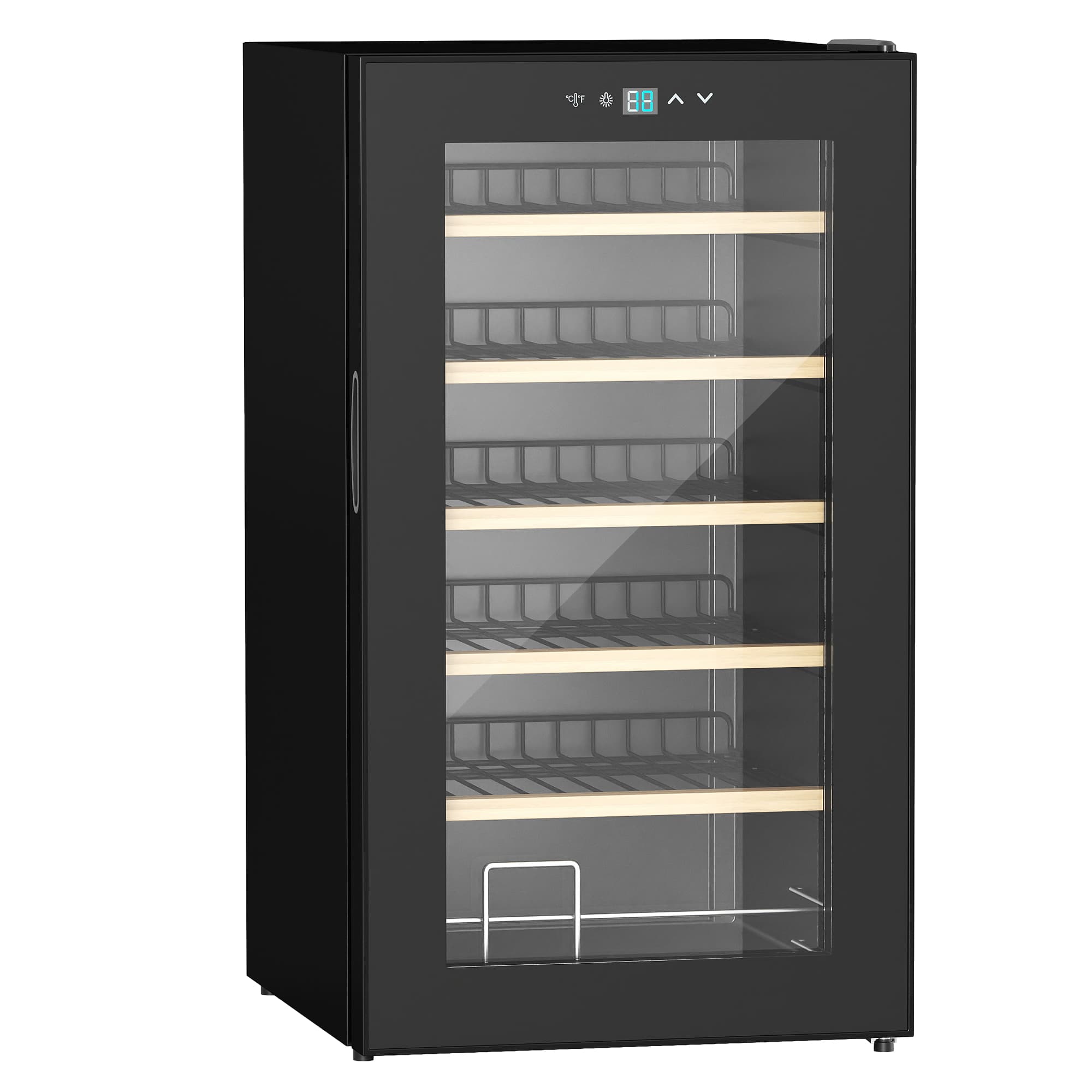 HOMCOM Cave à vin 24 bouteilles 65L haute performance température réglable 5-20° avec lumière LED panneau contrôle tactile noir