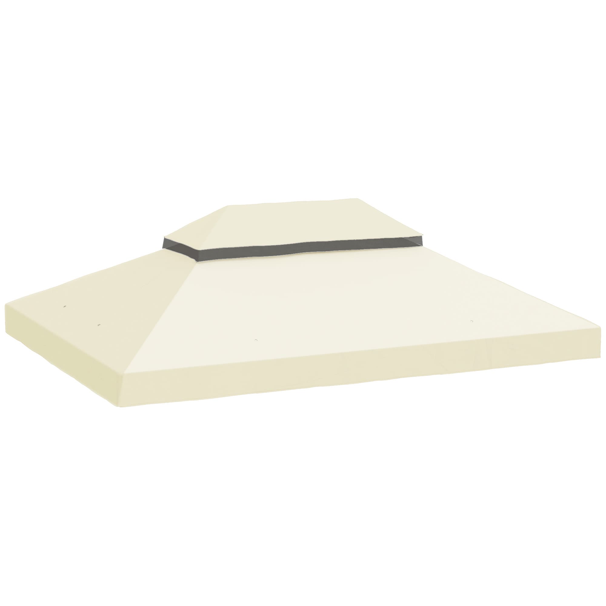 Outsunny Toile pour tonnelle toile de rechange pour tonnelle à 2 niveaux protection UPF30+ trous de drainage 4 x 3 m crème