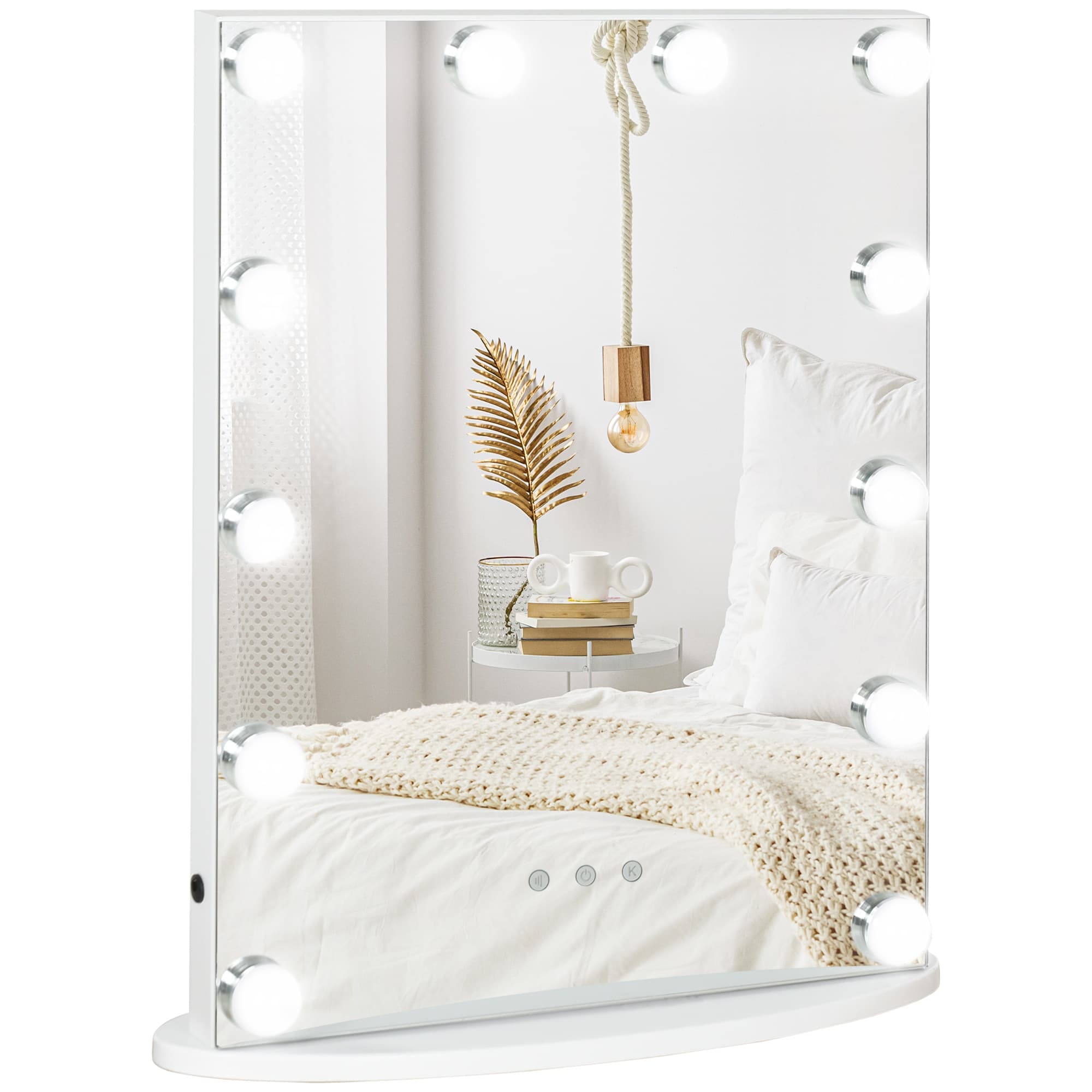 HOMCOM Miroir Hollywood LED Luminosité Réglable, Idéal pour Coiffeuse Élégante Aosom France