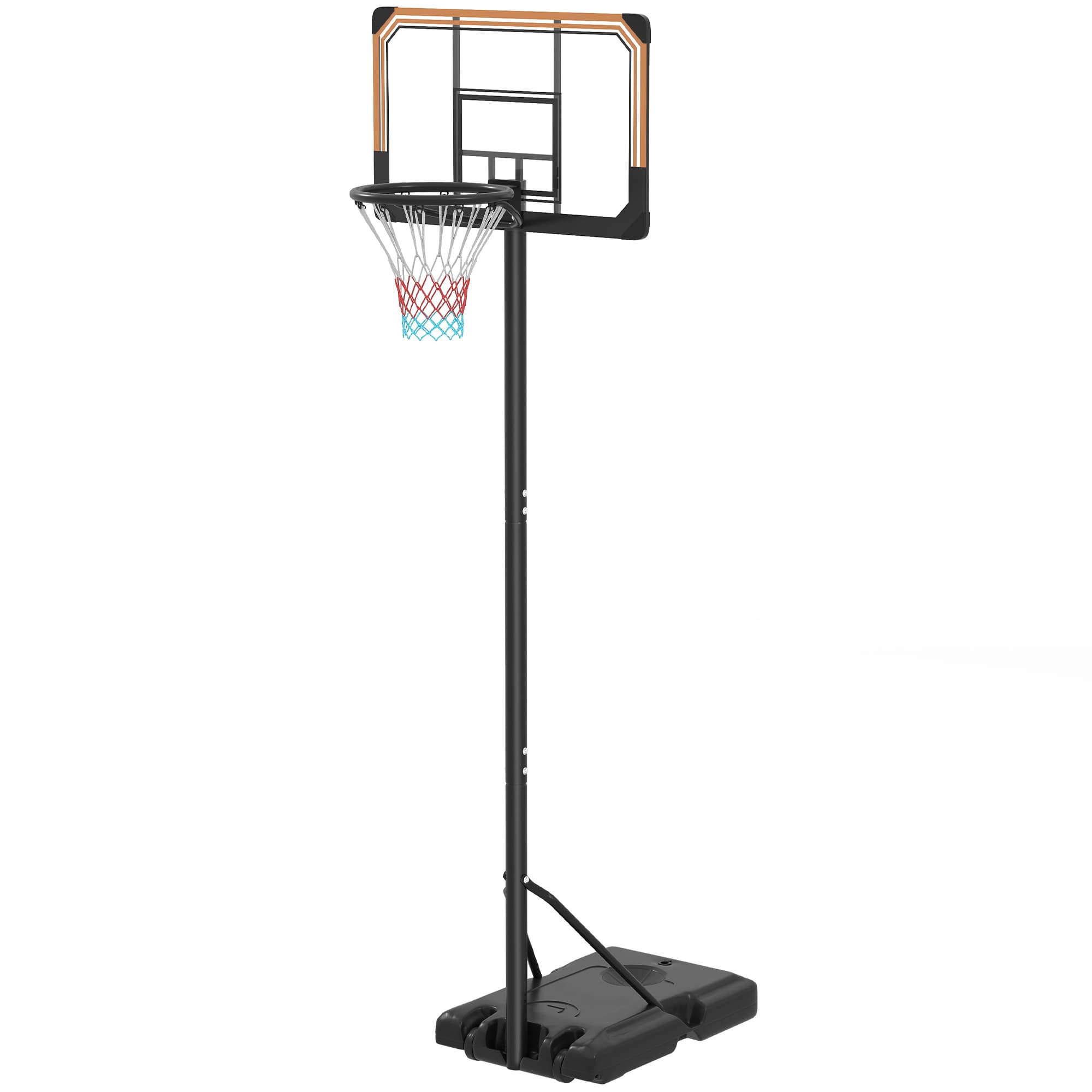 SPORTNOW Panier de basket sur pied hauteur réglable 235-264cm avec base de lestage roulettes panneau arrière robuste noir
