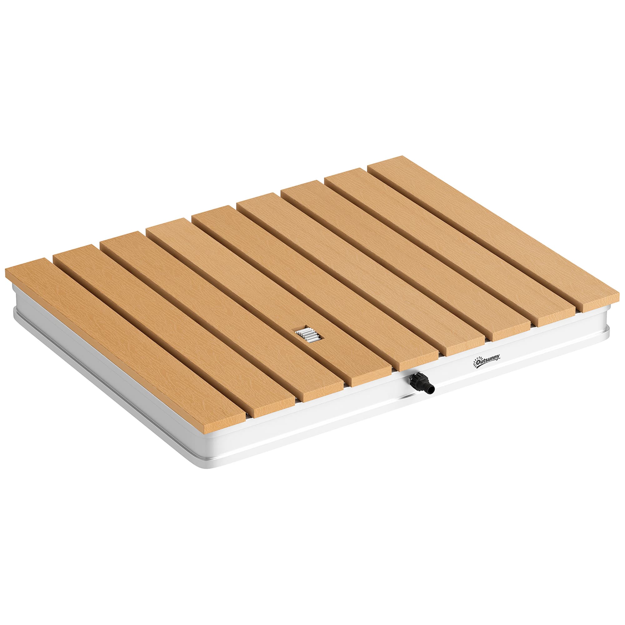 Outsunny Douche de jardin extérieure portable, douche de camping hauteur de fontaine réglable jusqu'à 4 m, 70 x 55 x 7,5 cm