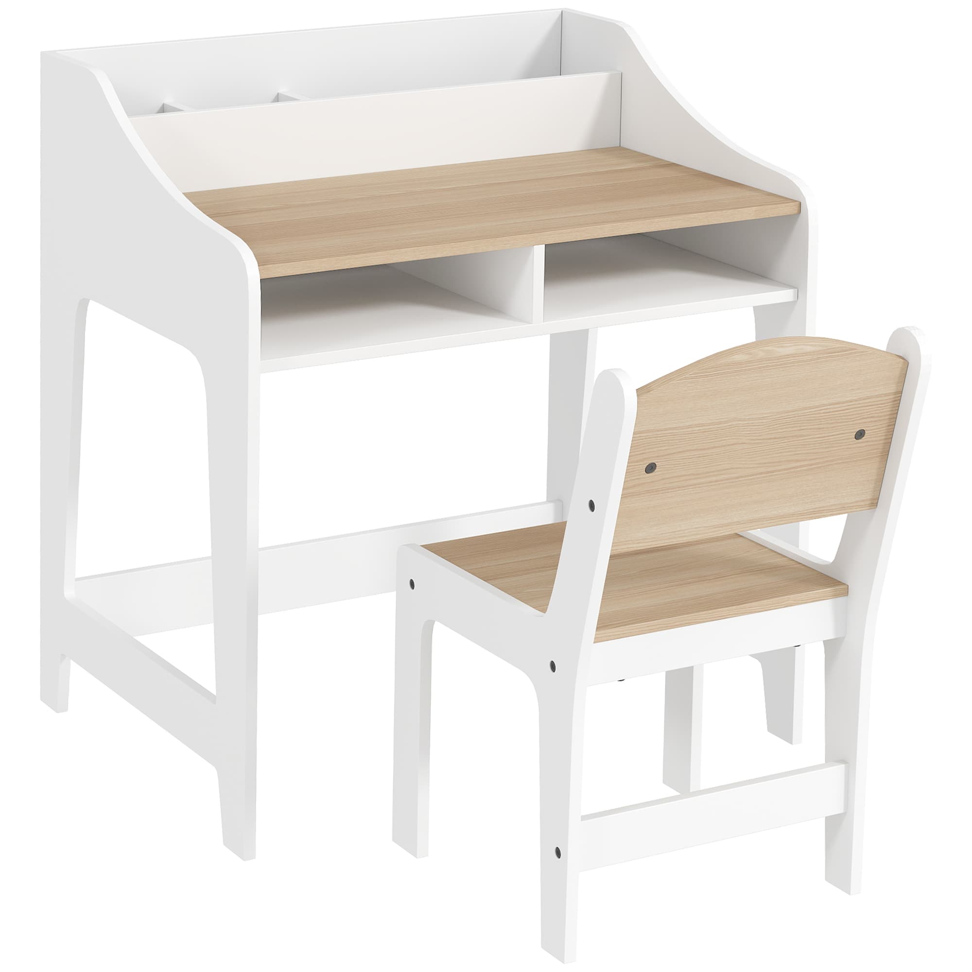 AIYAPLAY Ensemble bureau et ergonomique en bois, MDF blanc, vert Aosom France