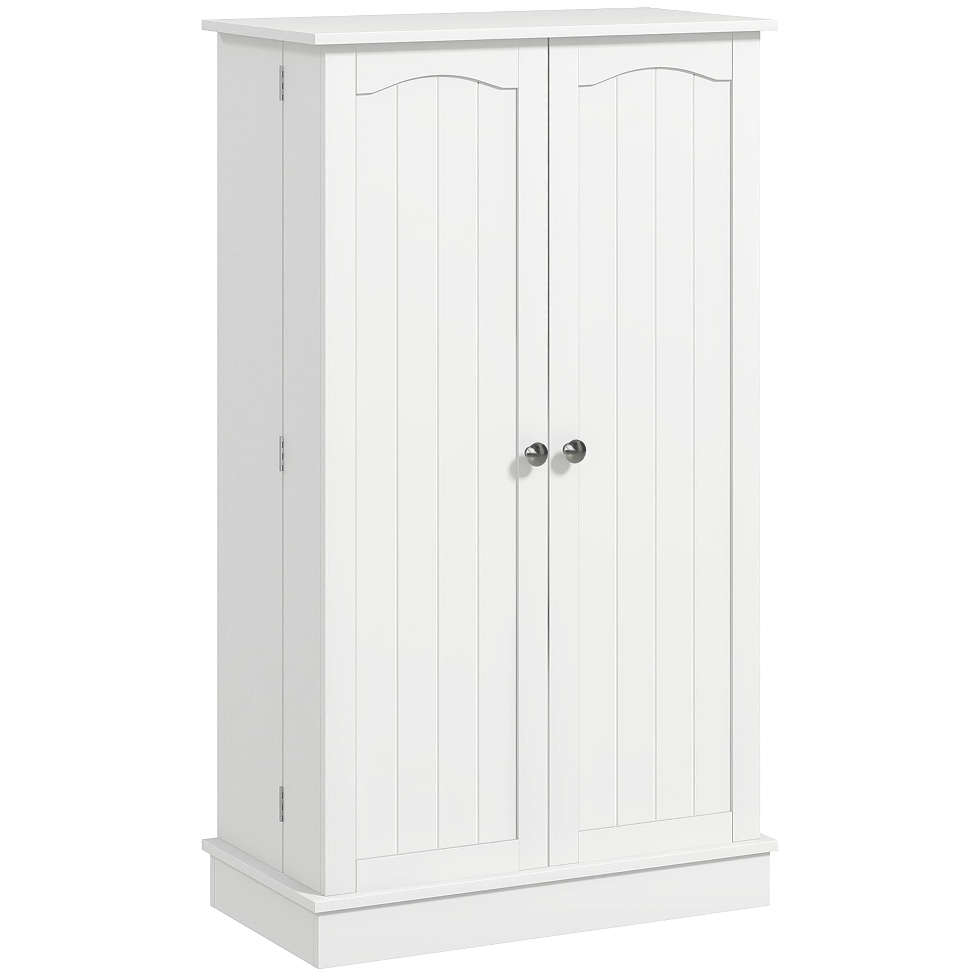 HOMCOM Armoire meuble de cuisine garde-manger 2 portes avec 5 étagères et 12 porte-épices - 60 x 30 x 104 cm - blanc