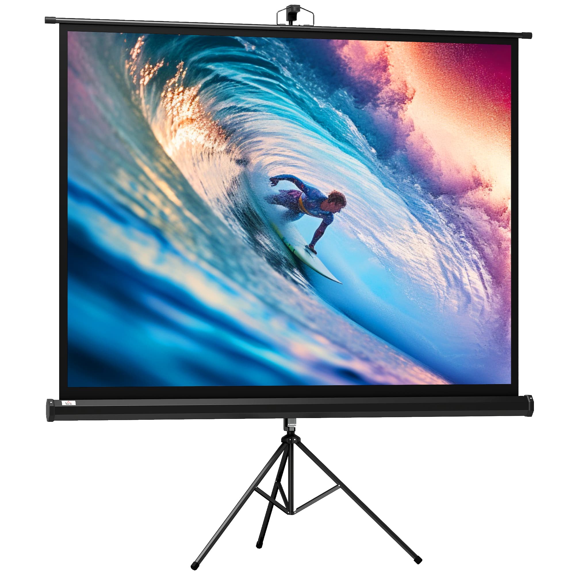 HOMCOM Écran de projection 84 pouces avec support trépied hauteur réglable, écran 4K HD 4:3, en intérieur/à l'extérieur