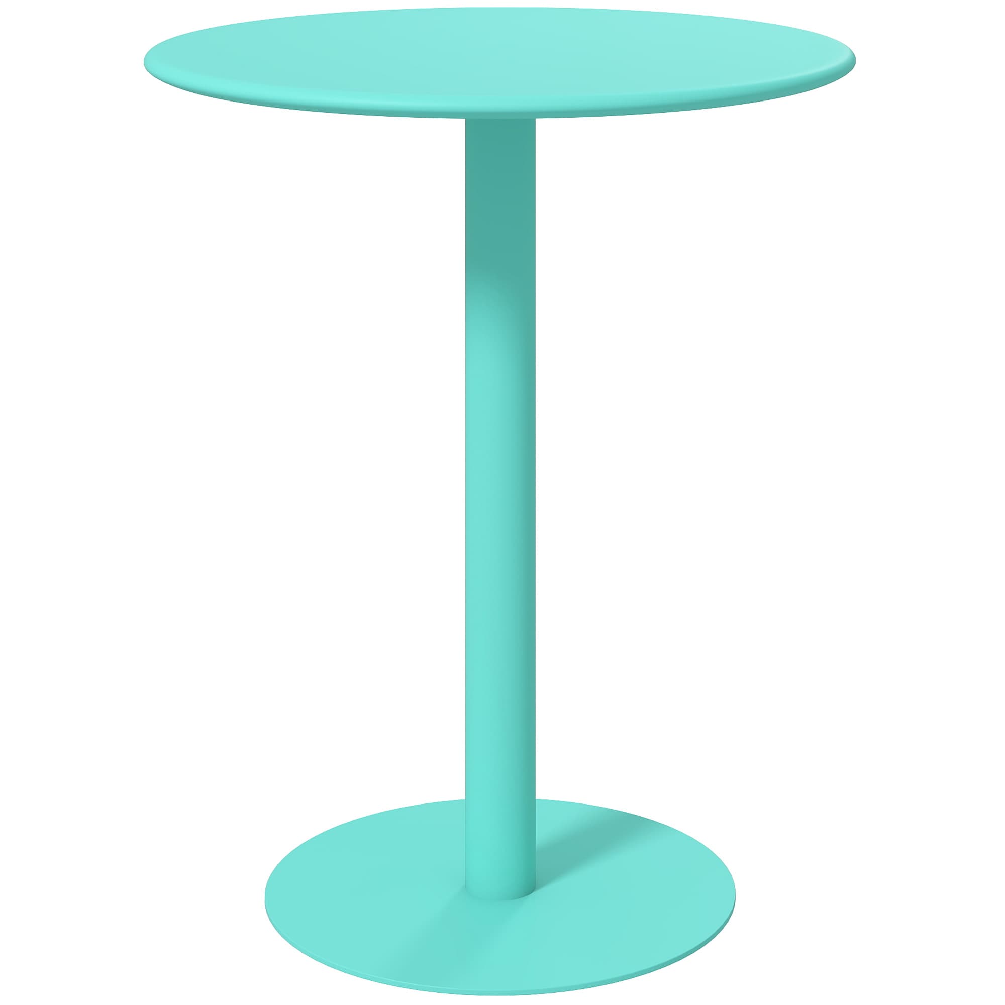 HOMCOM Table à manger ronde pour 2 personne Ø60 cm moderne avec base ronde cadre en acier pour l'intérieur et l'extérieur vert