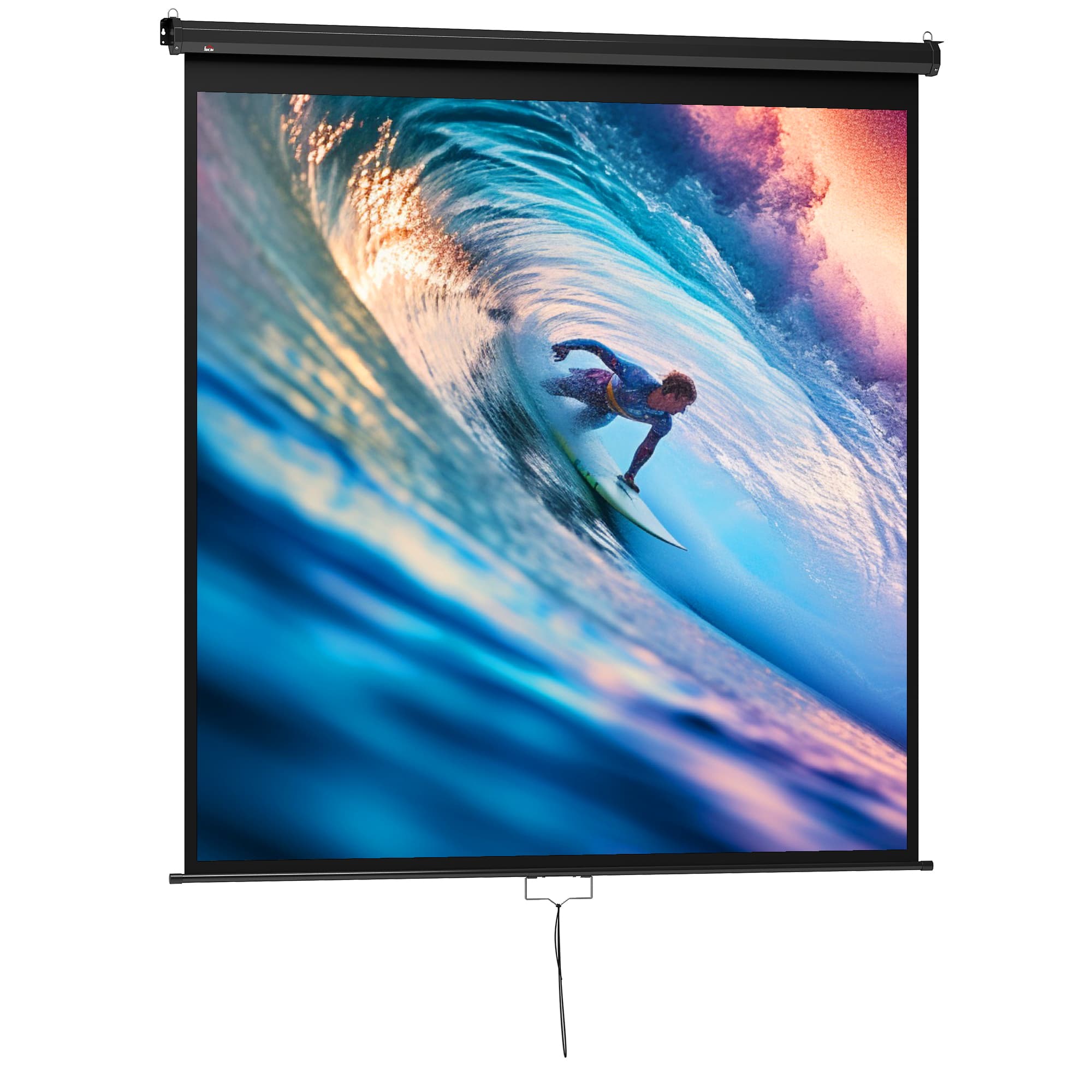 HOMCOM Écran de projection TV et Home Cinema de 99 Pouces vidéo projecteur 1:1 4K HD, 178L x 178H cm