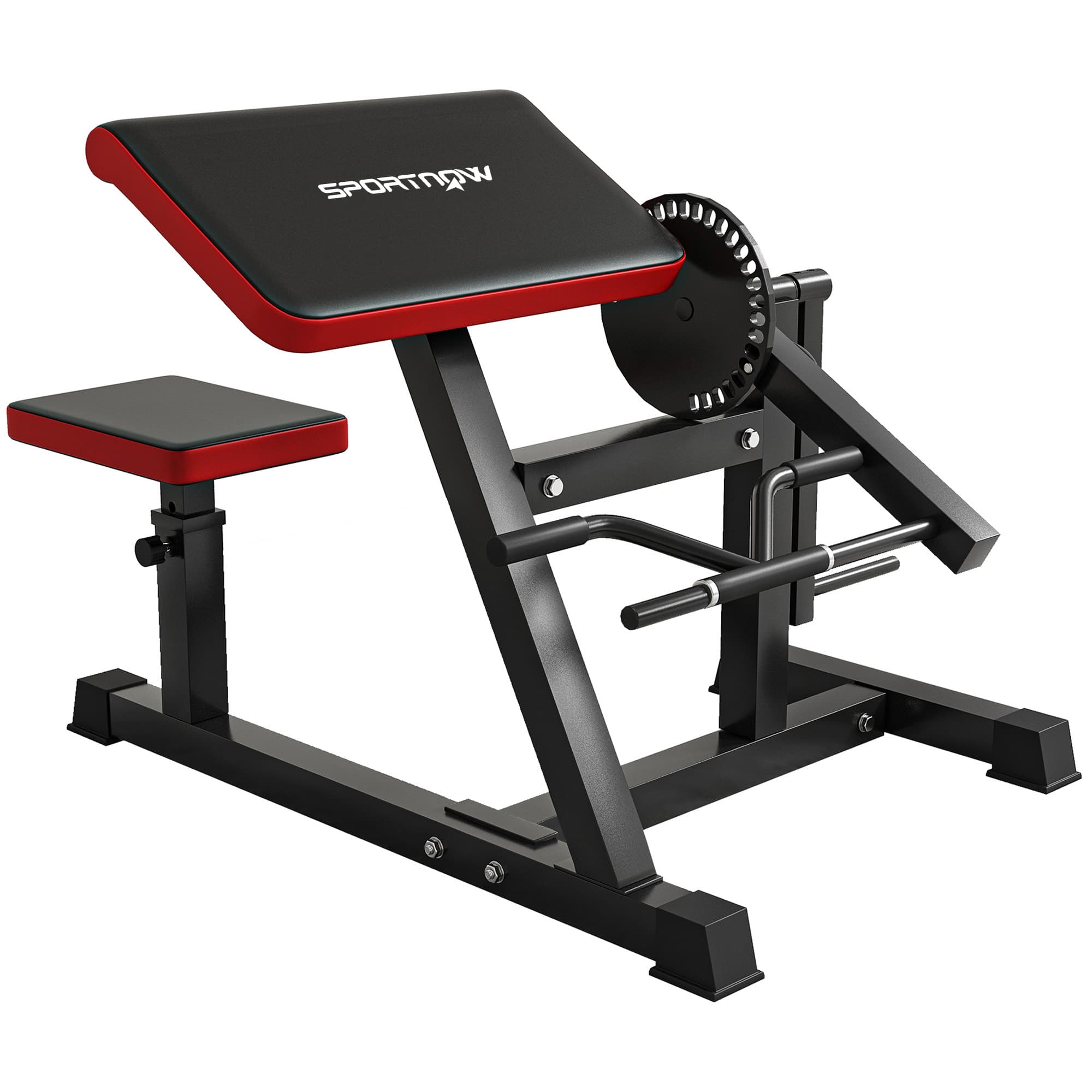 SPORTNOW Banc de musculation pour biceps, machine à biceps/triceps 2-en-1 hauteur de l'assise réglable 5 niveaux 105x95x80cm noir