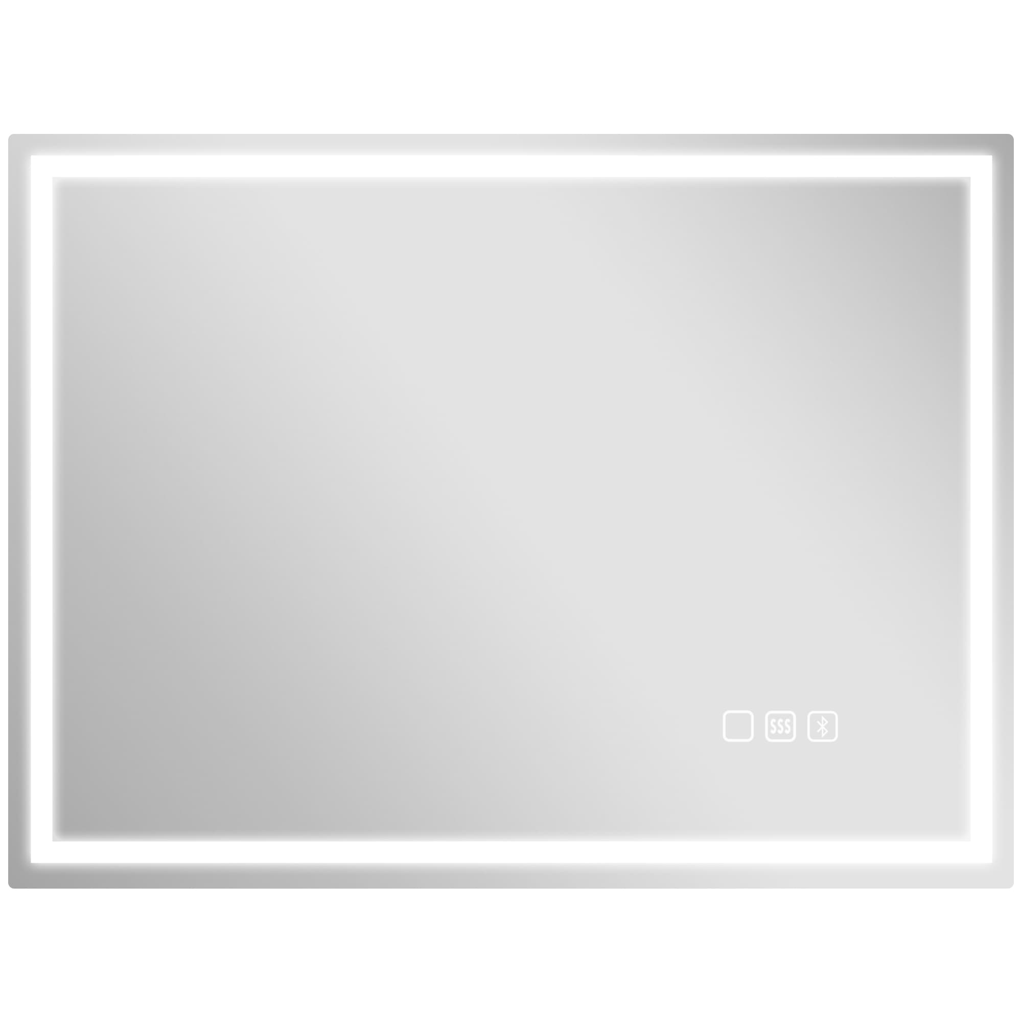 HOMCOM Miroir salle de bain LED bluetooth 60 x 80 cm interrupteur tactile lumière réglable 3 couleurs anti-buée mémoire argent
