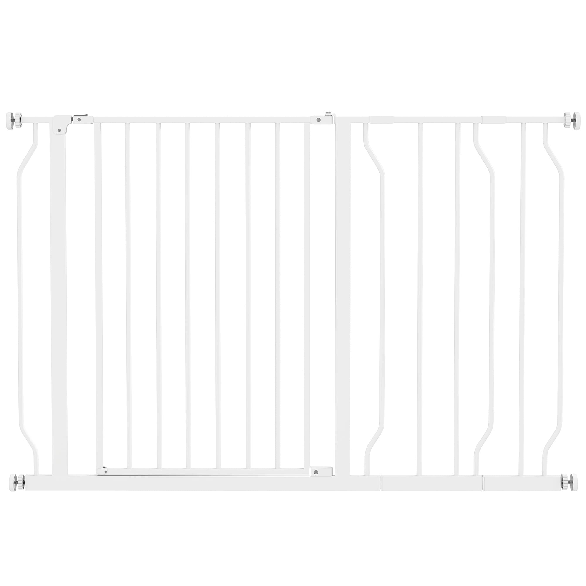 PawHut Barrière de sécurité barrière pour animal domestique longueur réglable dim. 75-115L x 76H cm blanc