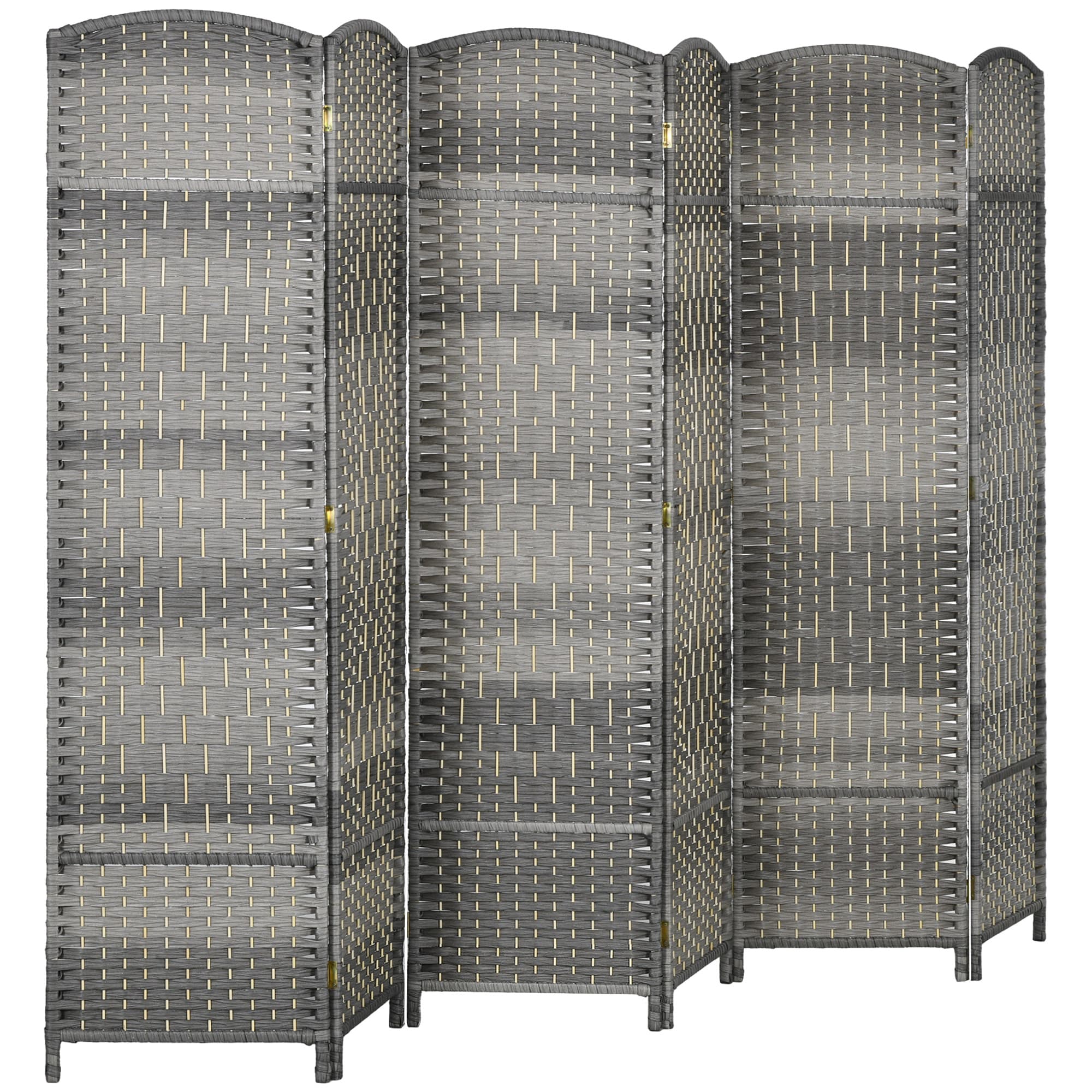 HOMCOM Paravent intérieur en bois 6 panneaux séparateur de pièce pliable pour salon chambre 270 x 180 cm gris mélangé