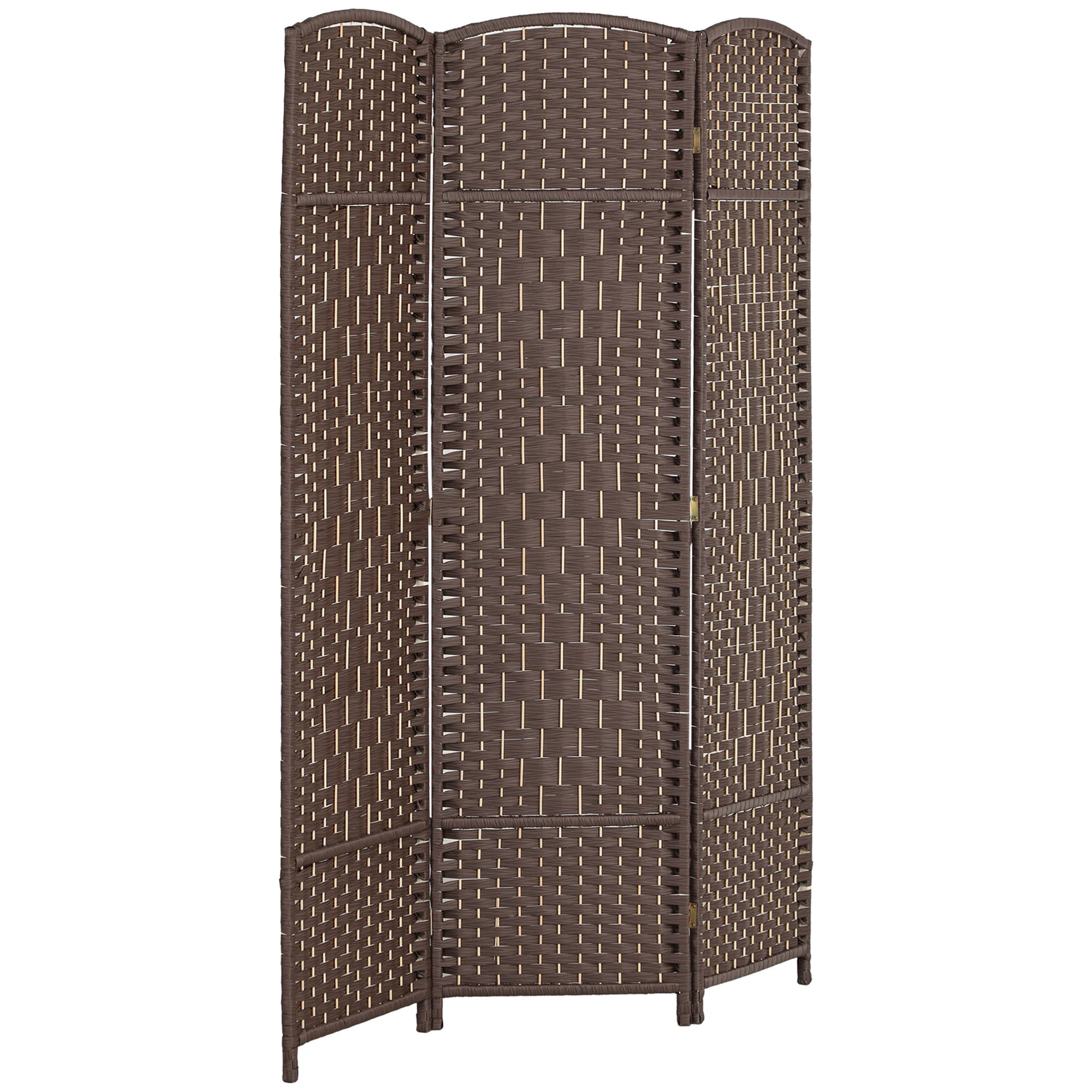 HOMCOM Paravent intérieur en bois 3 panneaux séparateur de pièce pliable pour salon chambre 135 x 180 cm marron