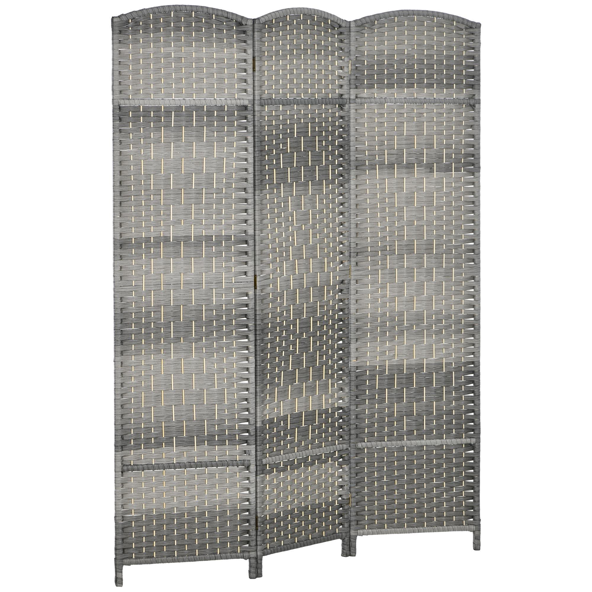 HOMCOM Paravent intérieur en bois 3 panneaux séparateur de pièce pliable pour salon chambre 135 x 180 cm gris