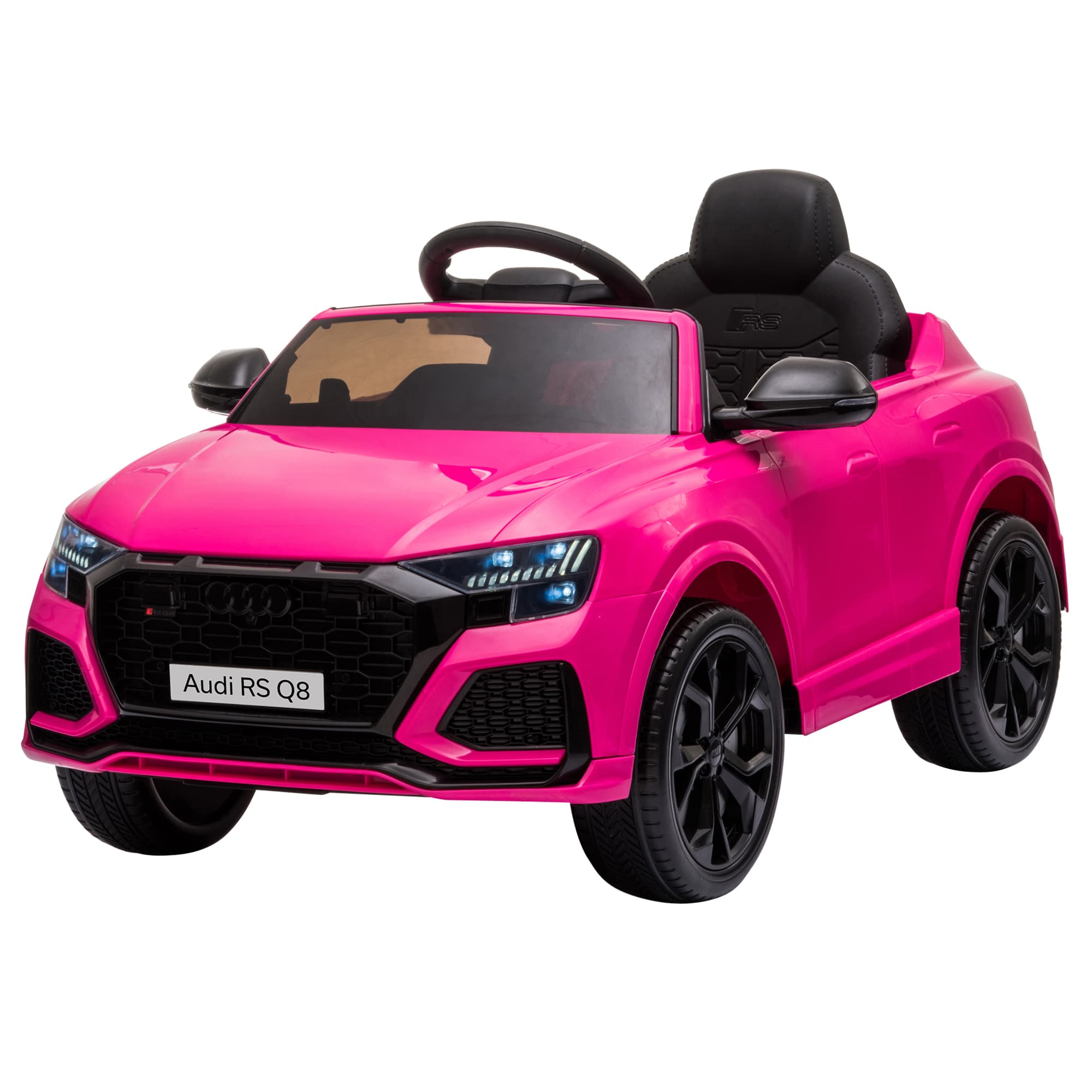 HOMCOM Voiture électrique enfants sous licence Audi RS Q8, véhicule électrique avec télécommande, MP3, USB, Bluetooth, rose