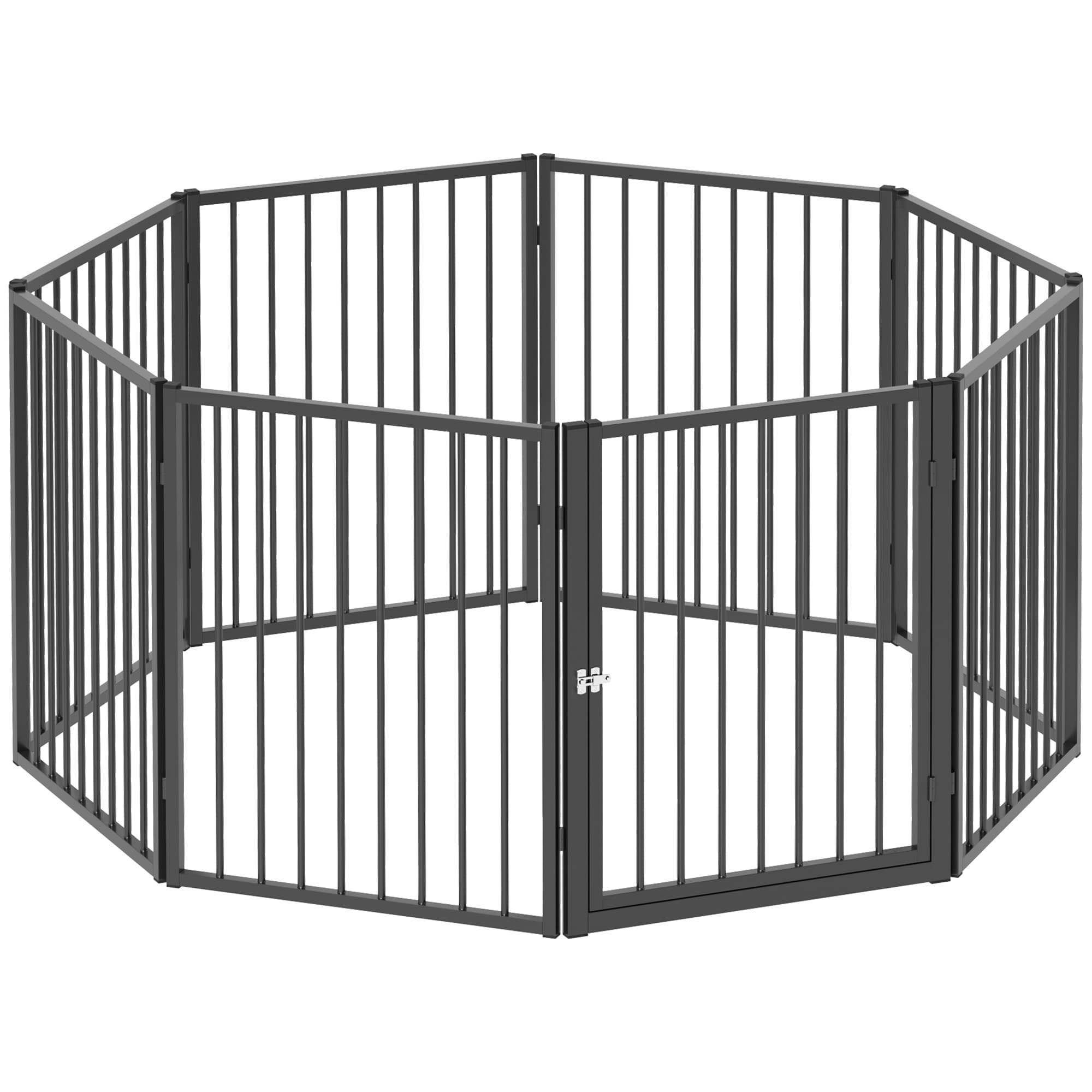 PawHut Parc pour chien, parc pour animaux, 8 panneaux, clôture portable pliable, sécurisé, noir
