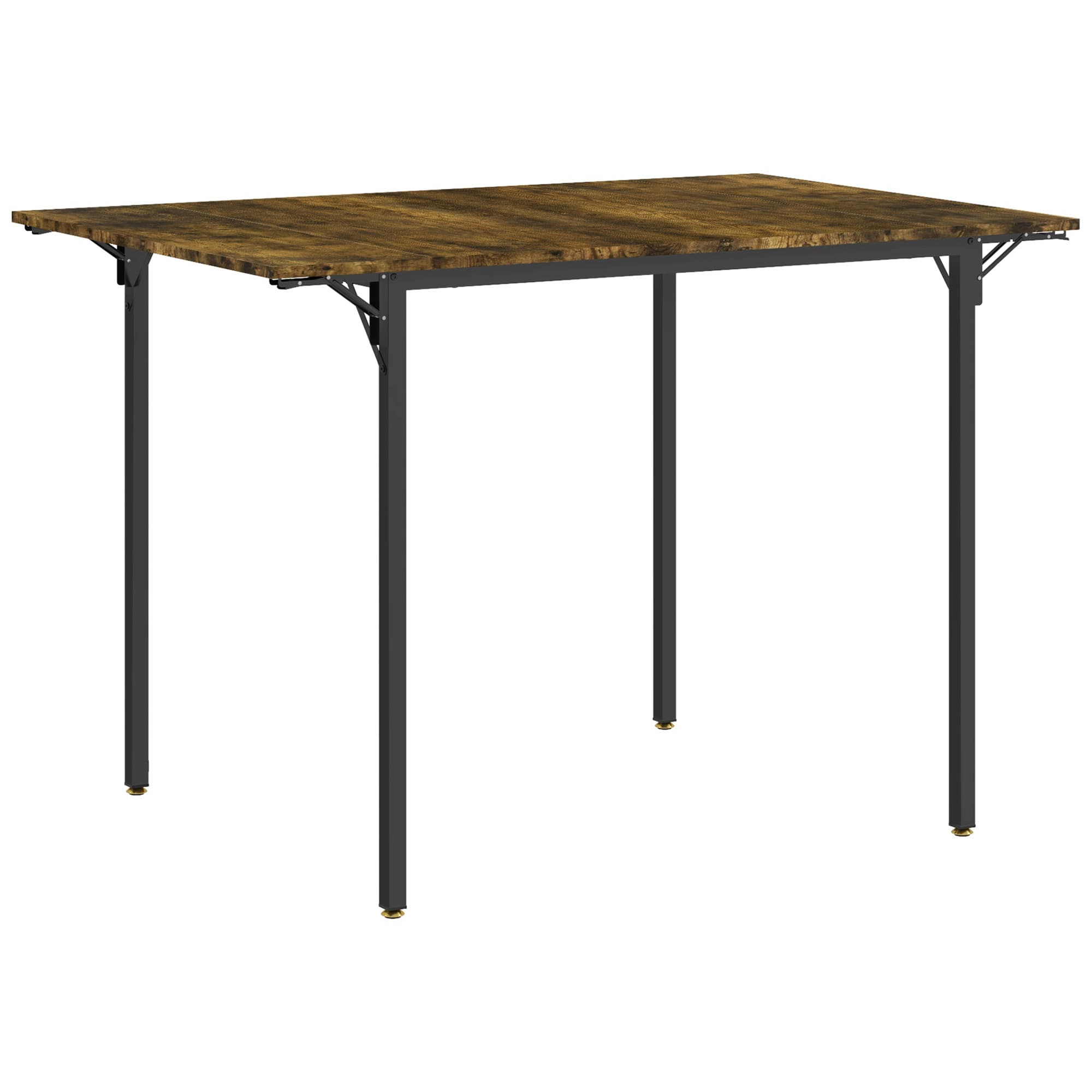 HOMCOM Table de salle à manger avec 2 rabats style industriel, extensible, table à abattant pour 2-4 personnes