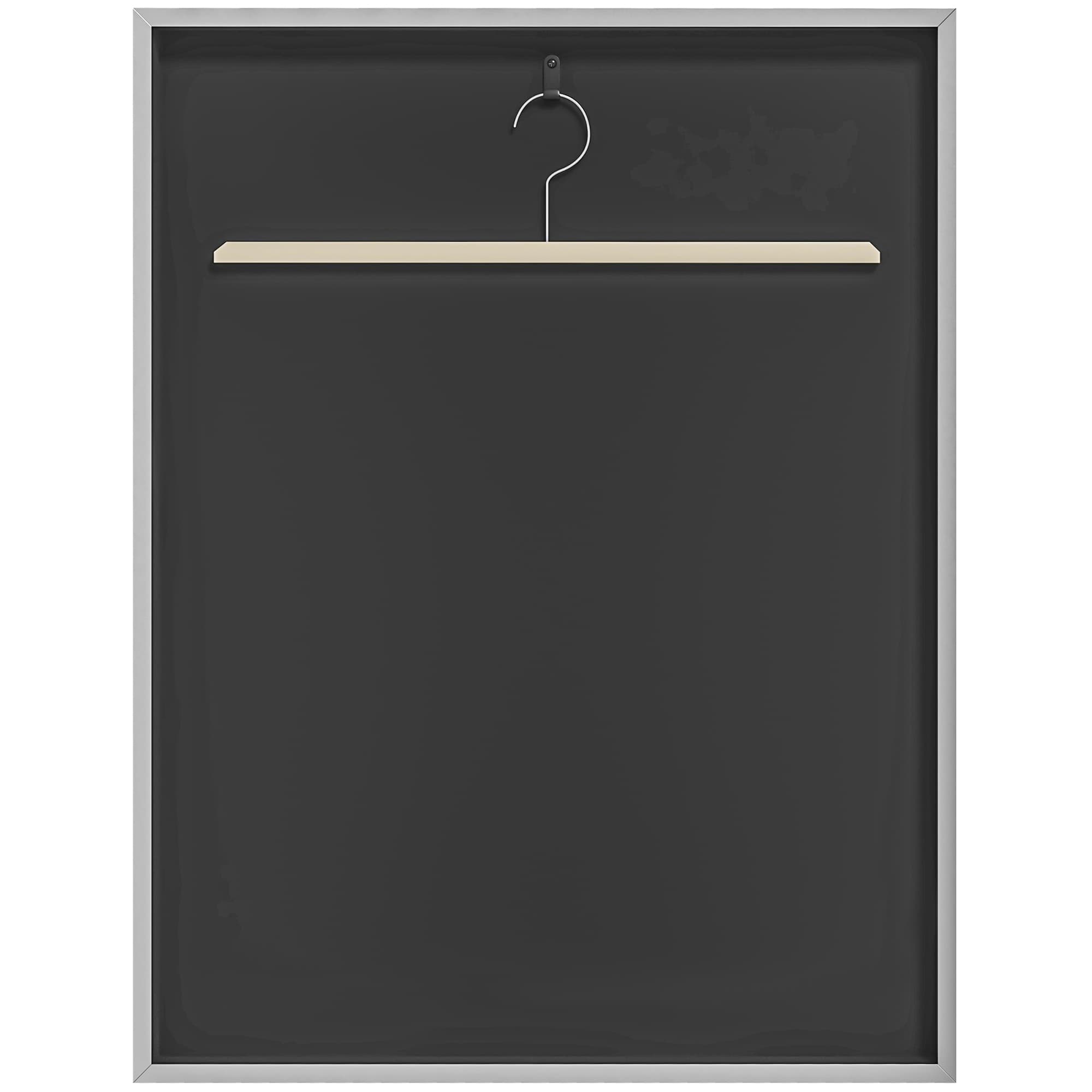 HOMCOM Frame box T-frame cadre aluminium pour maillot porte acrylique doublure interne feutre 70 x 90 cm argent