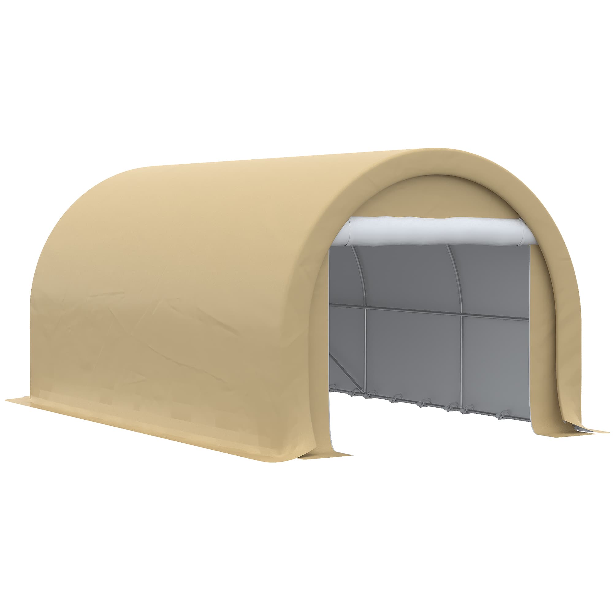 Outsunny Tente de garage résistant à l'eau protection UV UPF 30 + parois latéraux amovibles 5 x 3 m beige