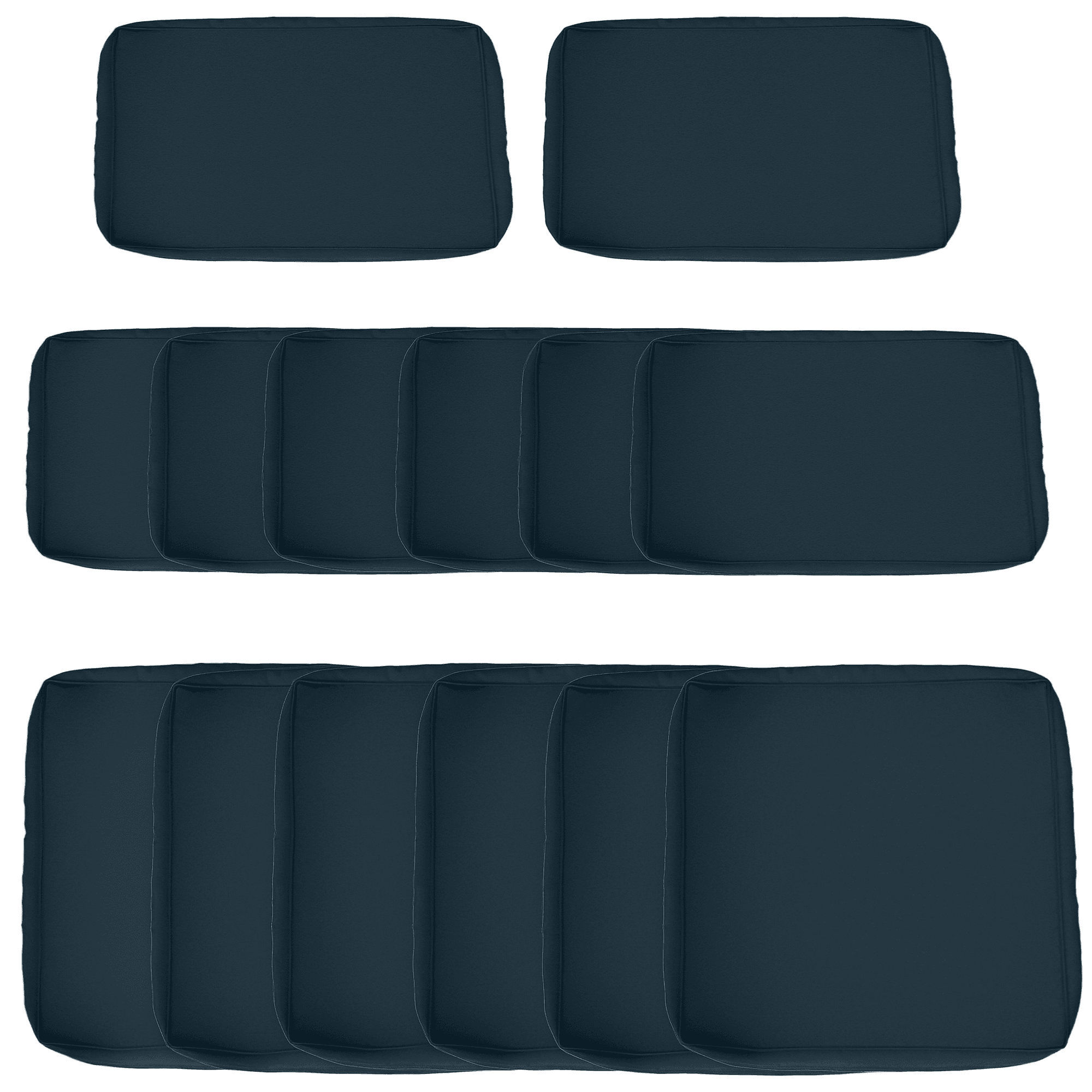 Outsunny Lot de 14 Housses de Rechange Coussins Salon de Jardin - 6 Housses Coussin d'assise, 8 Housses Coussin Dossier Bleu Aosom France