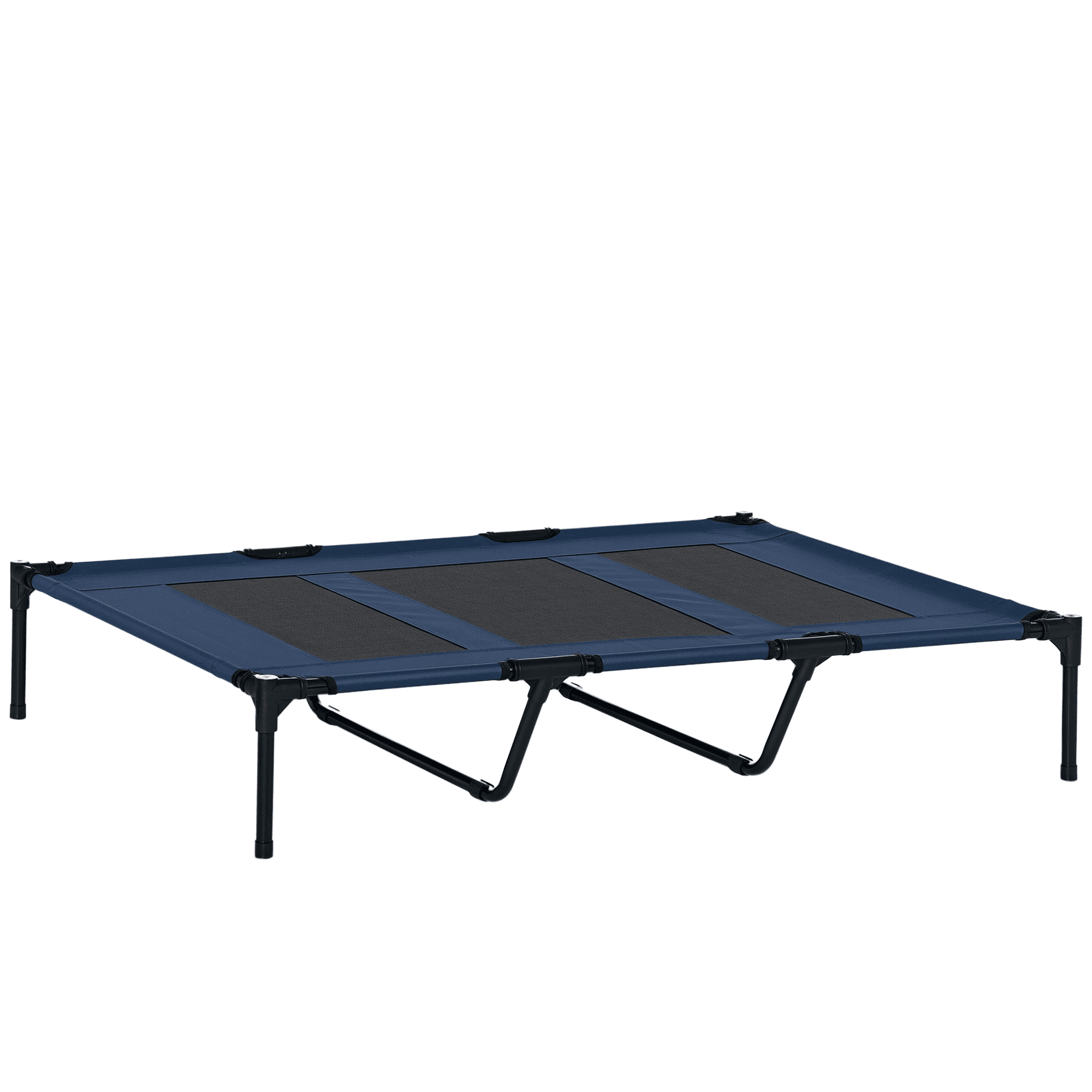 PawHut Lit Surélevé pour Chien/Chat XXL Bleu Foncé Confort Camping 122x92x23cm Aosom France