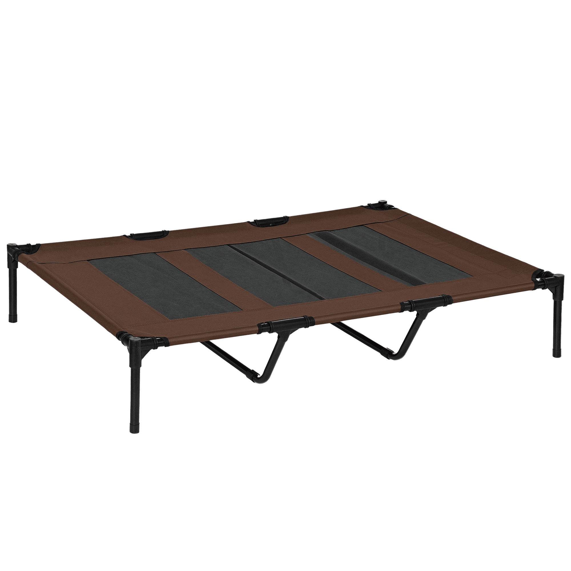 PawHut Lit Surélevé XXL Marron Clair pour Chien Chat Tissu Oxford Facile d'Entretien 122x92x23cm Aosom France