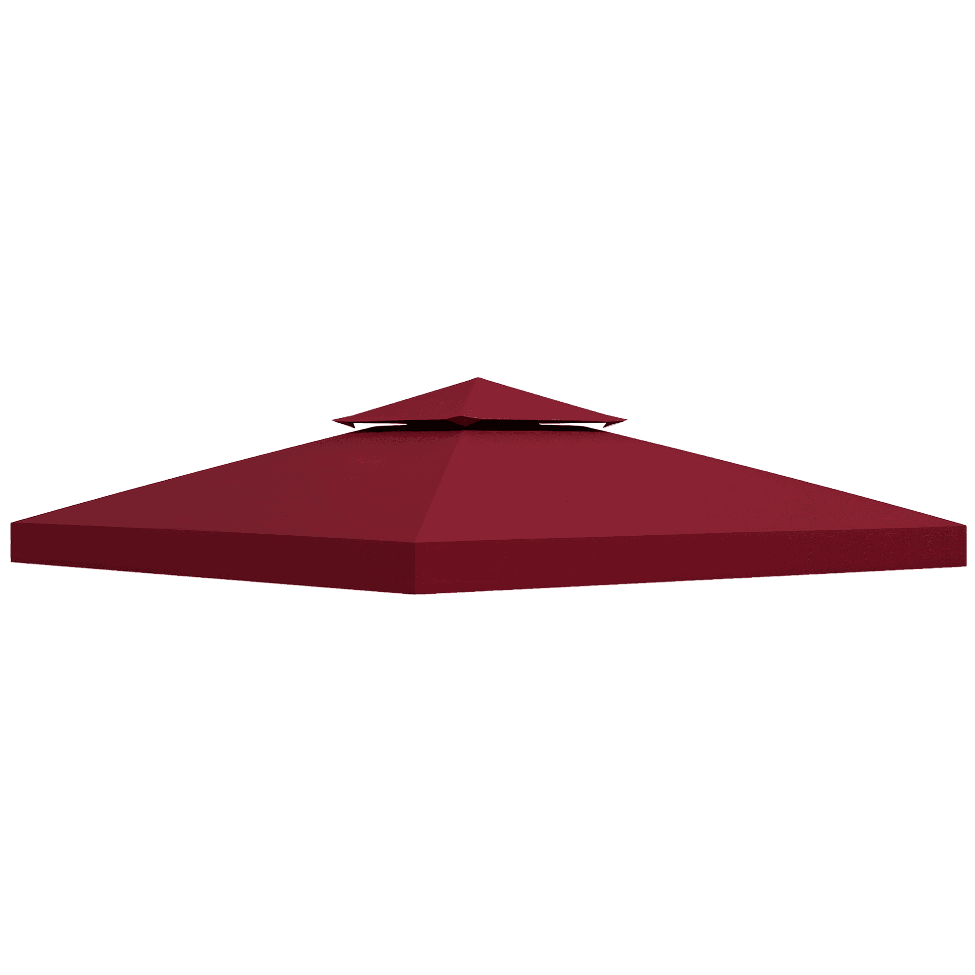 Outsunny Toile de toit de rechange pour pavillon tonnelle tente protection contre le soleil double toit 300 x 300 cm rouge niveux-AOSOM.fr