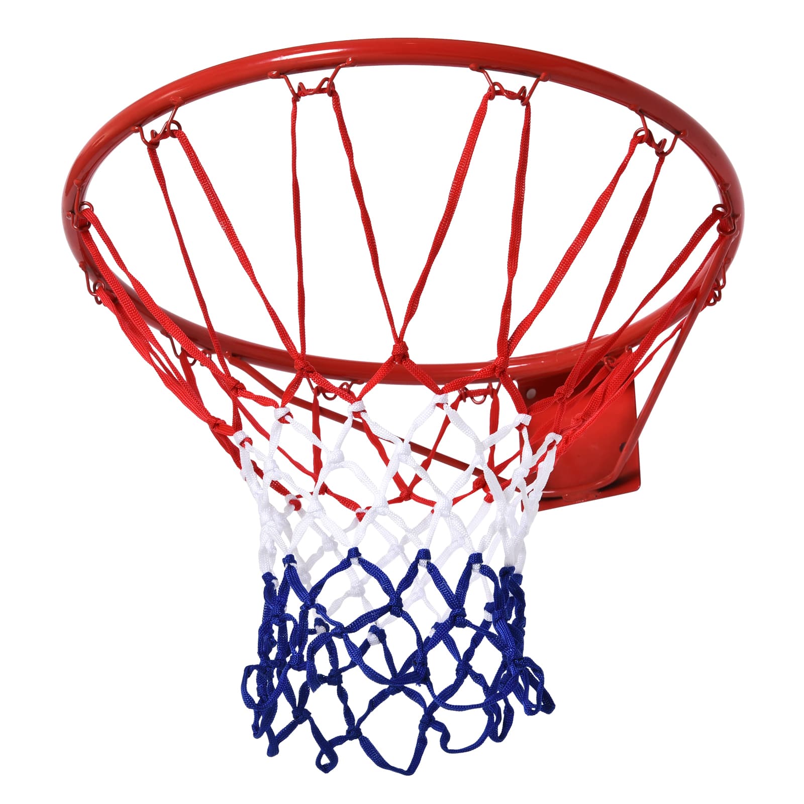 HOMCOM Panier de basket, anneau de basketball avec filet, suspendu mural intérieur et extérieur, Ø 46 x 46 cm, rouge