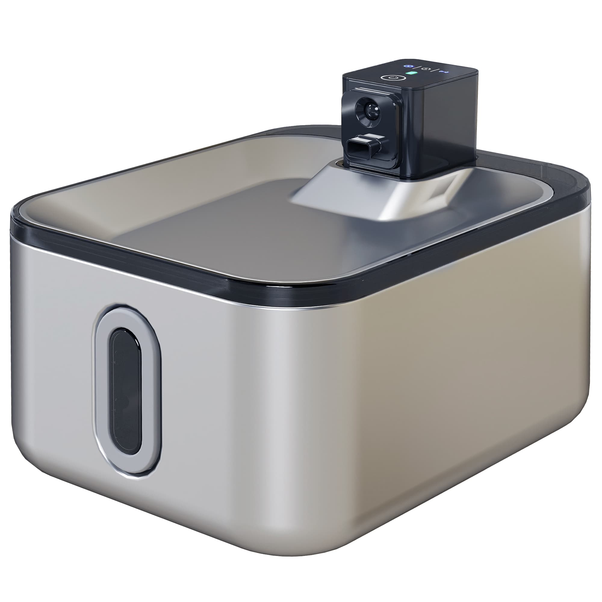 PawHut Fontaine à eau pour chat automatique en inox 5L, silencieuse, distributeur eau chat 3-étapes filtre chargeur USB, argent