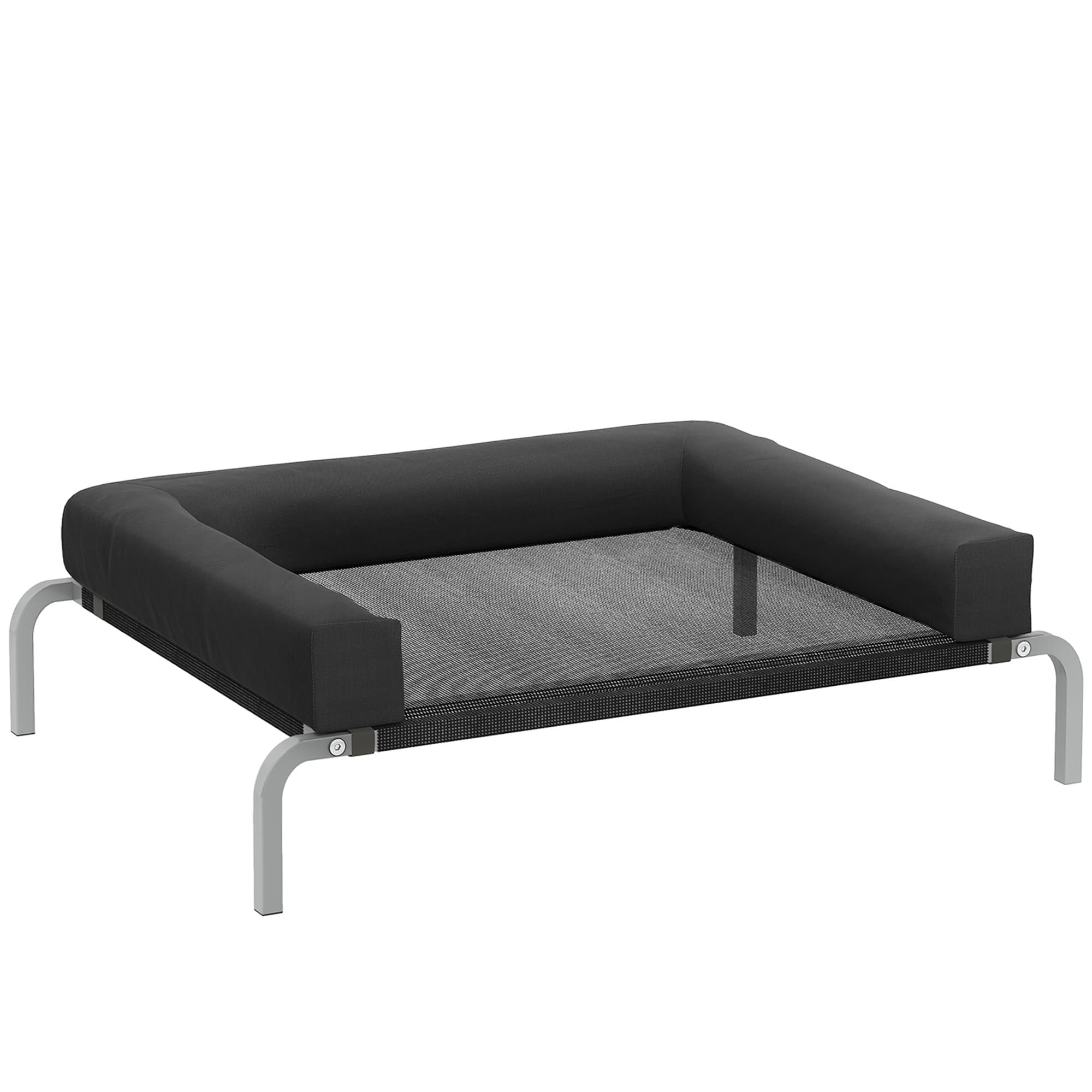 PawHut Lit surélevé pour chien rafraichissant, lit de camp pour chiens intérieur extérieur portable, 90 x 65 x 30 cm, noir