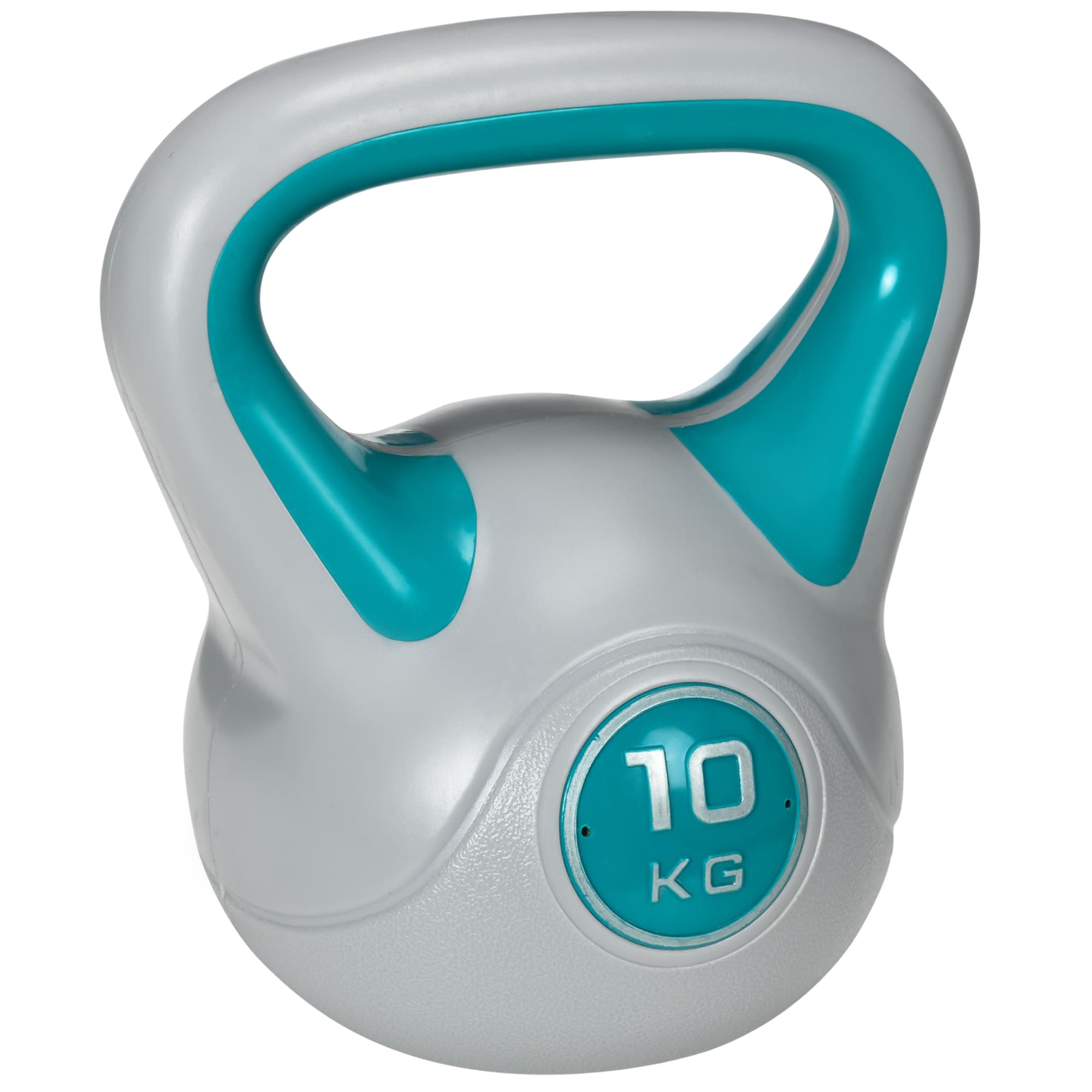 SPORTNOW Kettlebell 10 kg, haltère avec poignée ergonomique, haltère à boule, musculation, entraînement, 22 x 16 x 26 cm, bleu