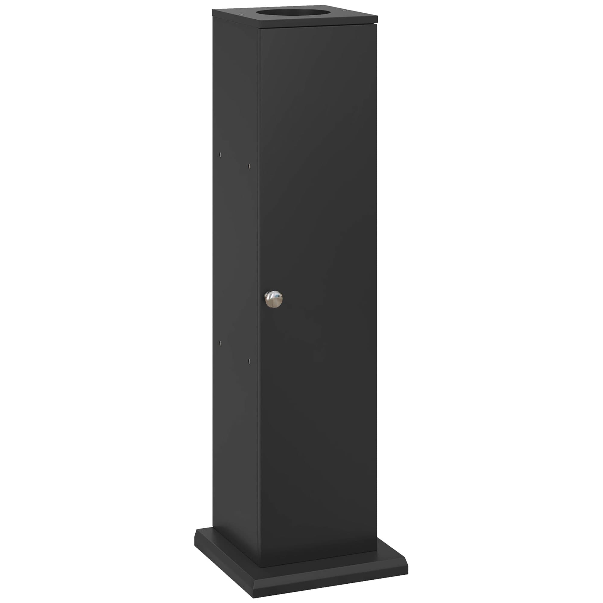 HOMCOM Support papier toilette meuble salle de bain 3 niveaux et sortie papier, pour petits espaces, noir