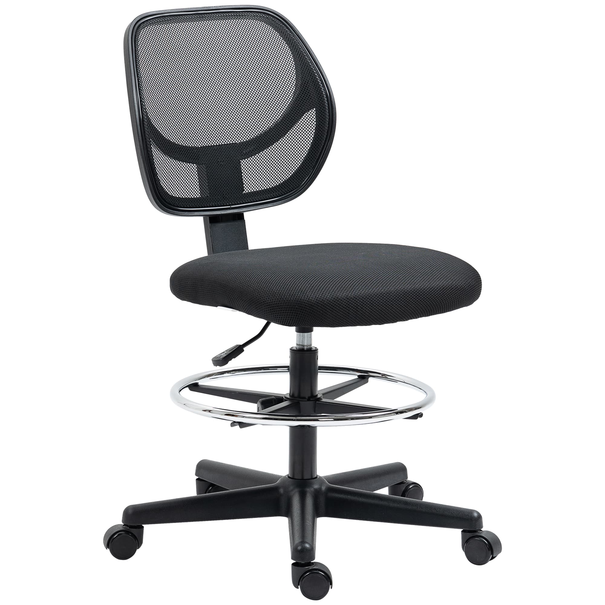 Vinsetto Fauteuil de bureau ergonomique, régalable, avec roulettes, bureau, confort bureau en acier, tissu, polyester noir incl. Aosom France