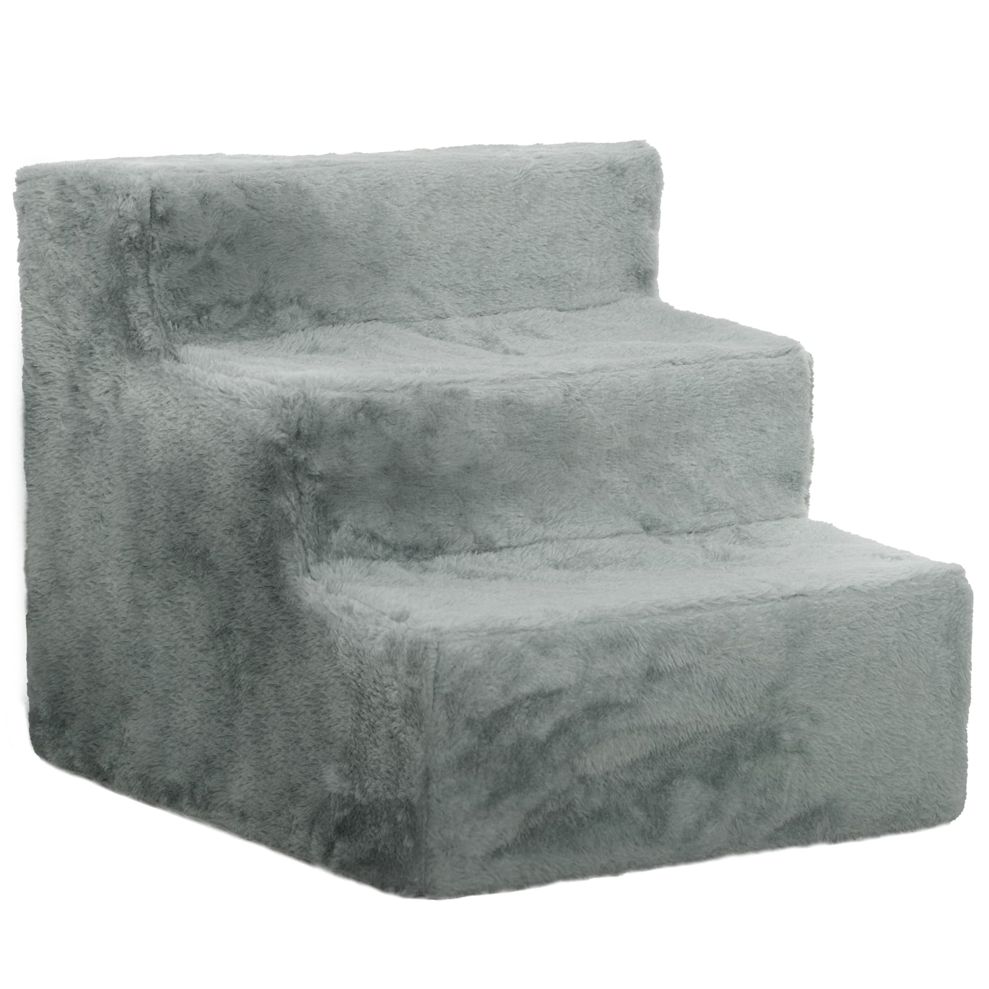 PawHut Escalier pour chien à 3 marches escalier pour chat échelle antidérapante pour animaux 46 x 35 x 35 cm gris clair