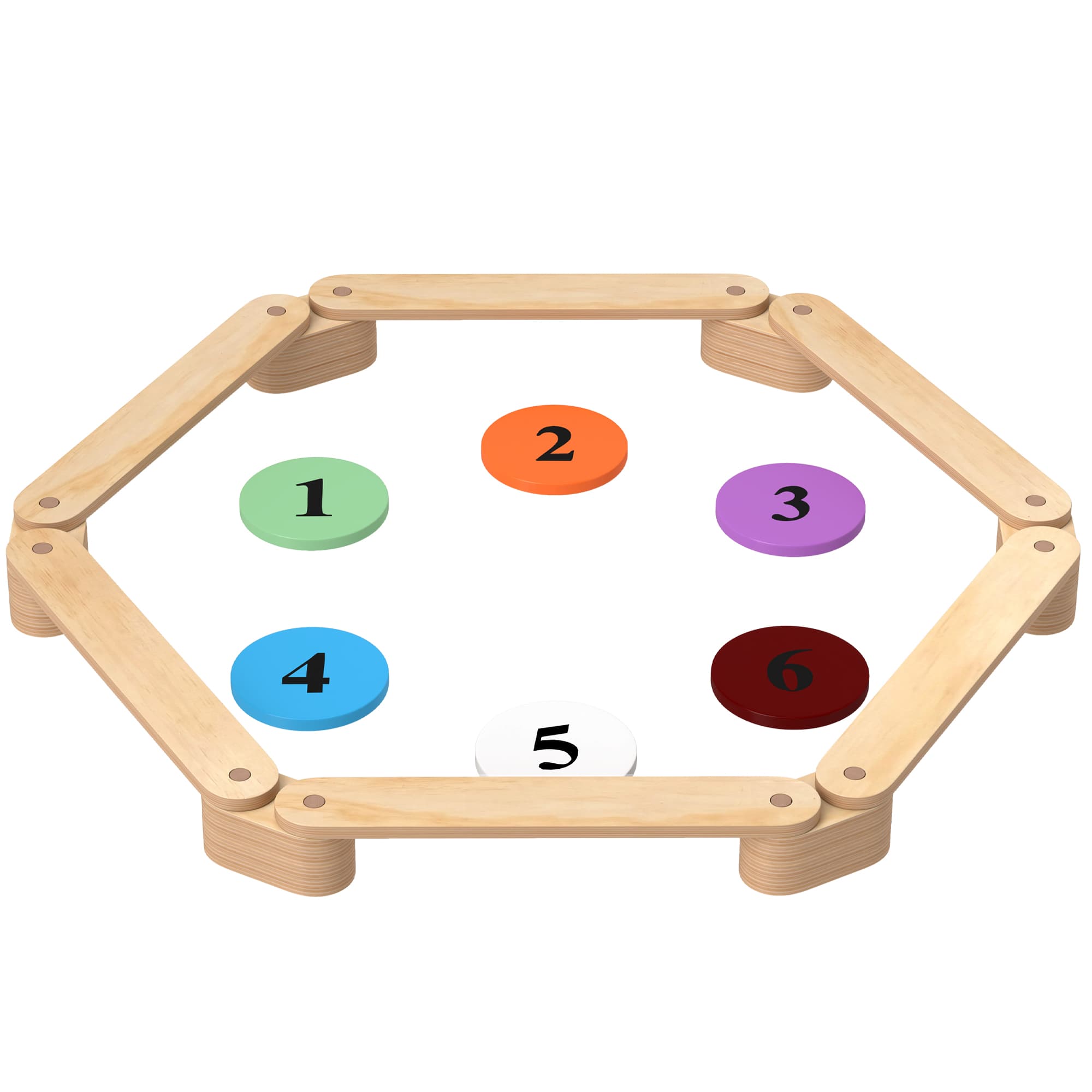 AIYAPLAY Poutre d'équilibre en bois pour enfants parcours de motricité modulable 6 pièces pour intérieur et extérieur naturel
